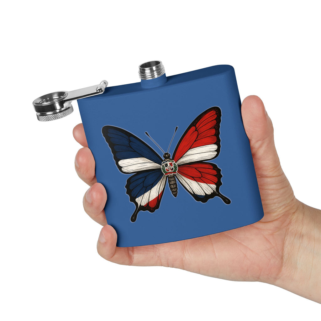 Patriotic Butterfly Flask - 6oz Stainless Steel Drinkware