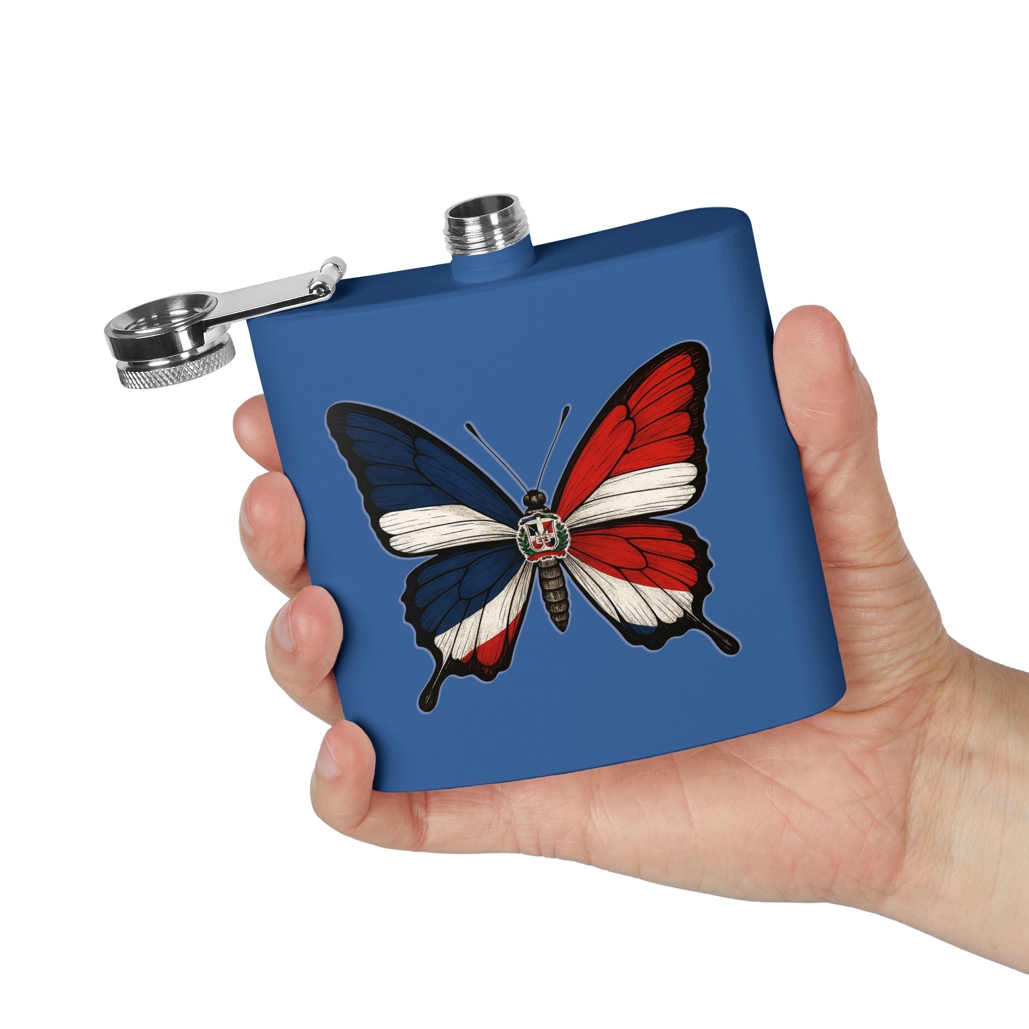 Patriotic Butterfly Flask - 6oz Stainless Steel Drinkware
