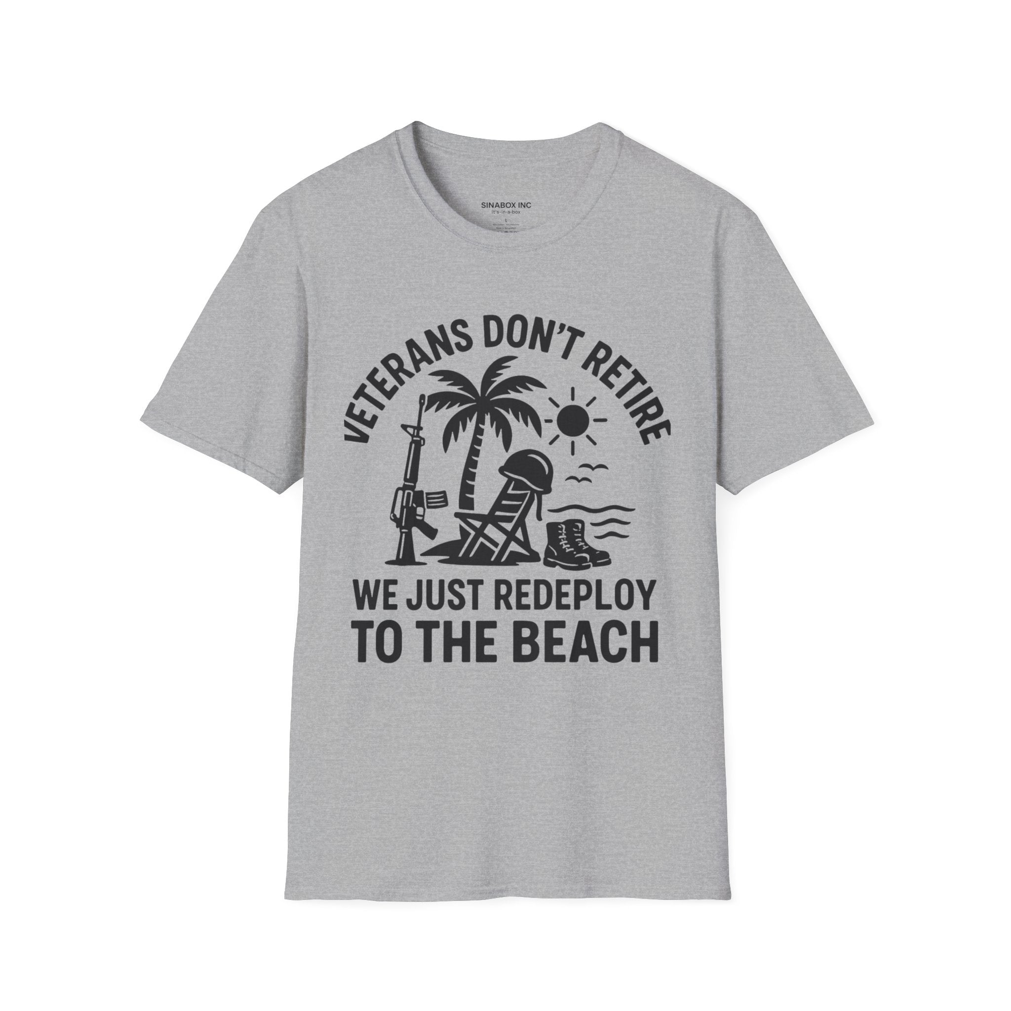 Veterans Beach T-Shirt - Relaxed Fit Shirt for Veterans, Casual Tee, Summer Apparel, Gift for Military Retirees, Vacation Wear