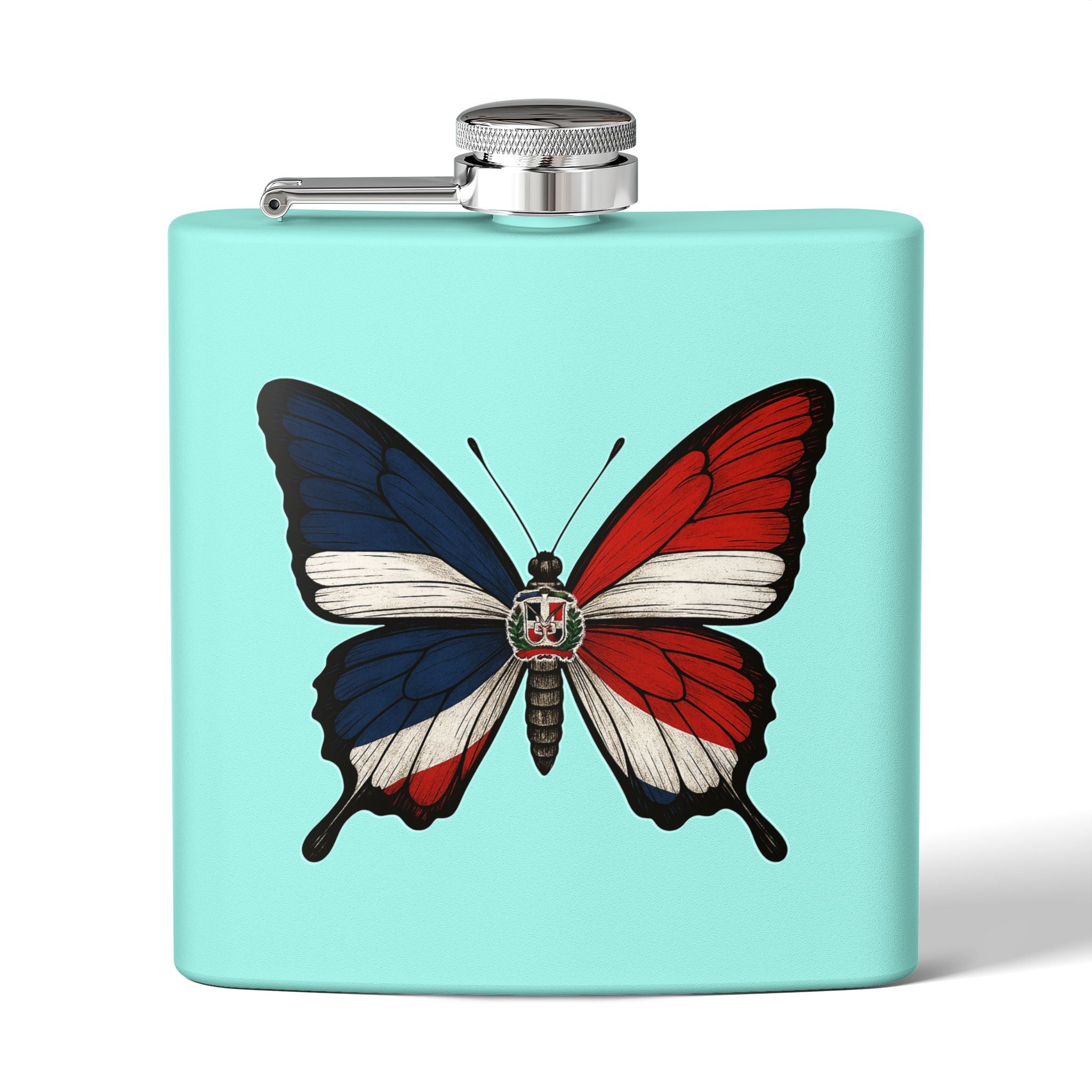 Patriotic Butterfly Flask - 6oz Stainless Steel Drinkware