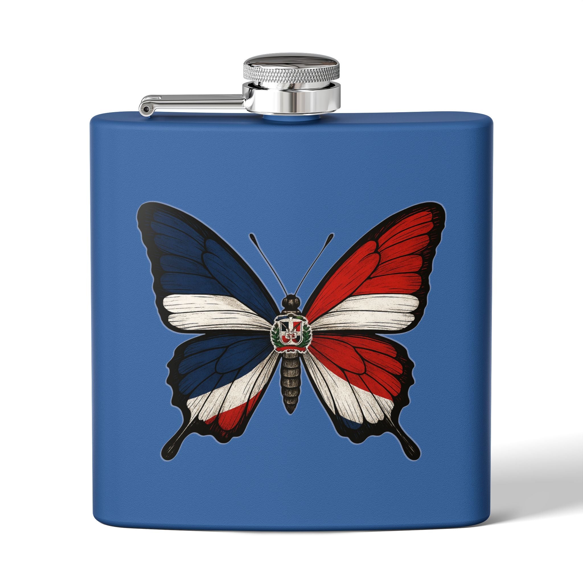 Patriotic Butterfly Flask - 6oz Stainless Steel Drinkware