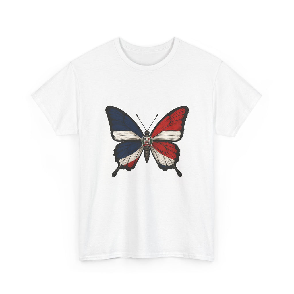 Butterfly Skull Graphic Tee, Unisex Heavy Cotton T-Shirt, Unique Art Shirt, Casual Wear, Butterfly Design Apparel, Eco-Friendly Gift