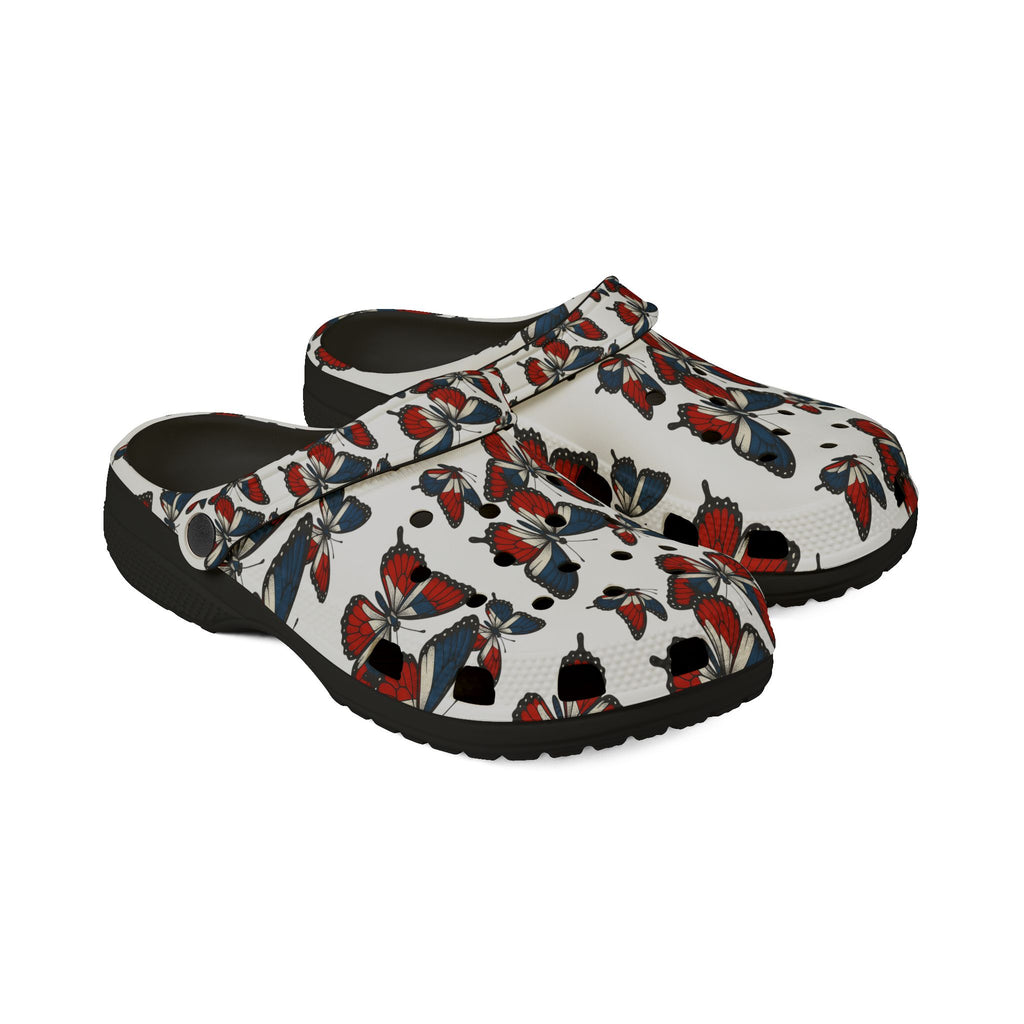 Butterfly Print EVA Foam Clogs, Comfortable Outdoor Footwear, Trendy Garden Shoes, Perfect for Summer, Gift for Nature Lovers