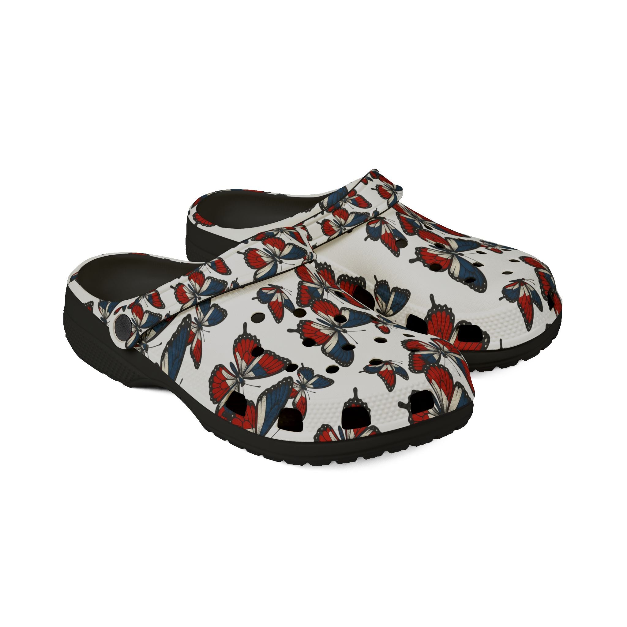 Butterfly Print EVA Foam Clogs, Comfortable Outdoor Footwear, Trendy Garden Shoes, Perfect for Summer, Gift for Nature Lovers