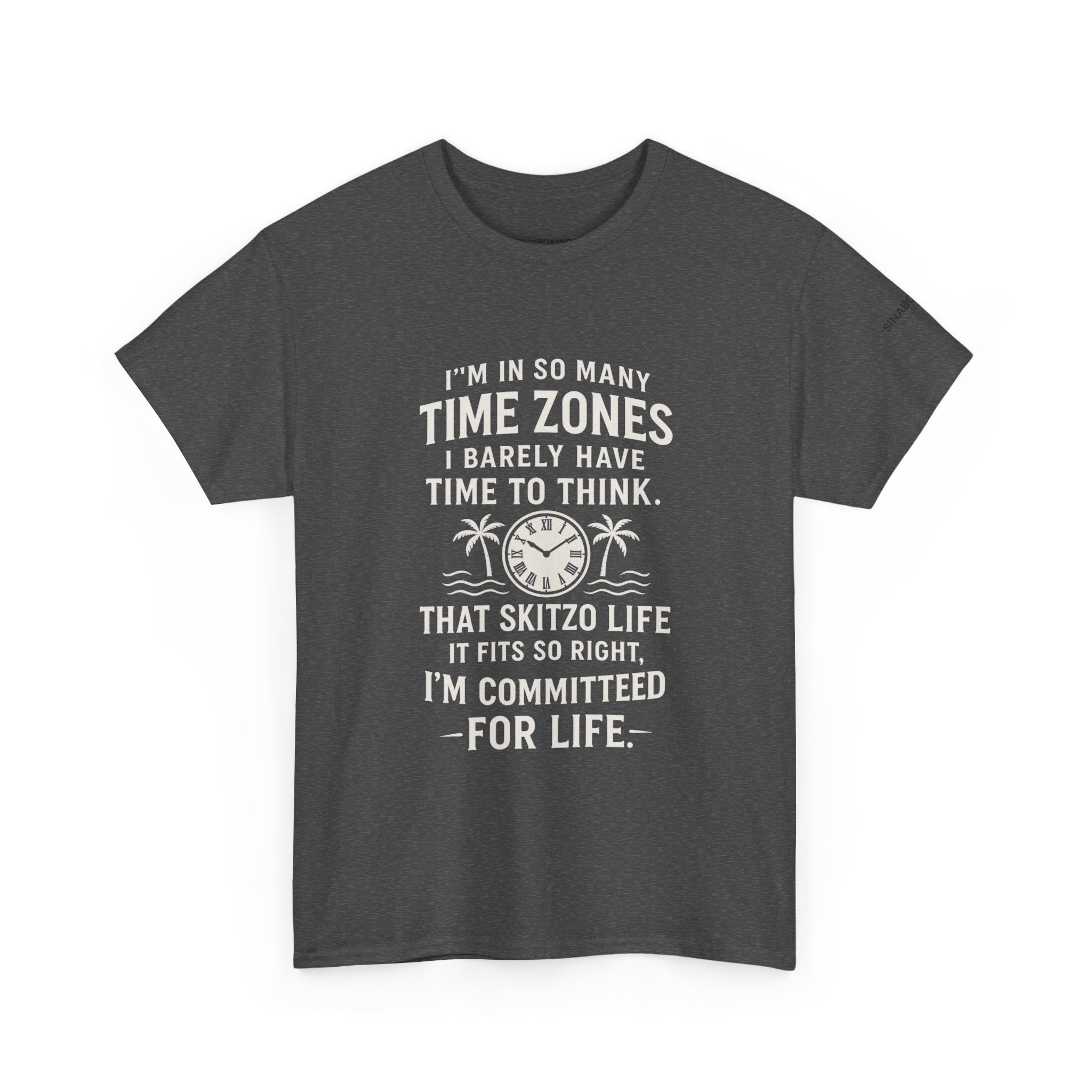 Time Zone Unisex Heavy Cotton Tee | Cozy Casual Wear, Fun Gift for Travelers, Unique Statement Shirt, Relaxed Fit Tee