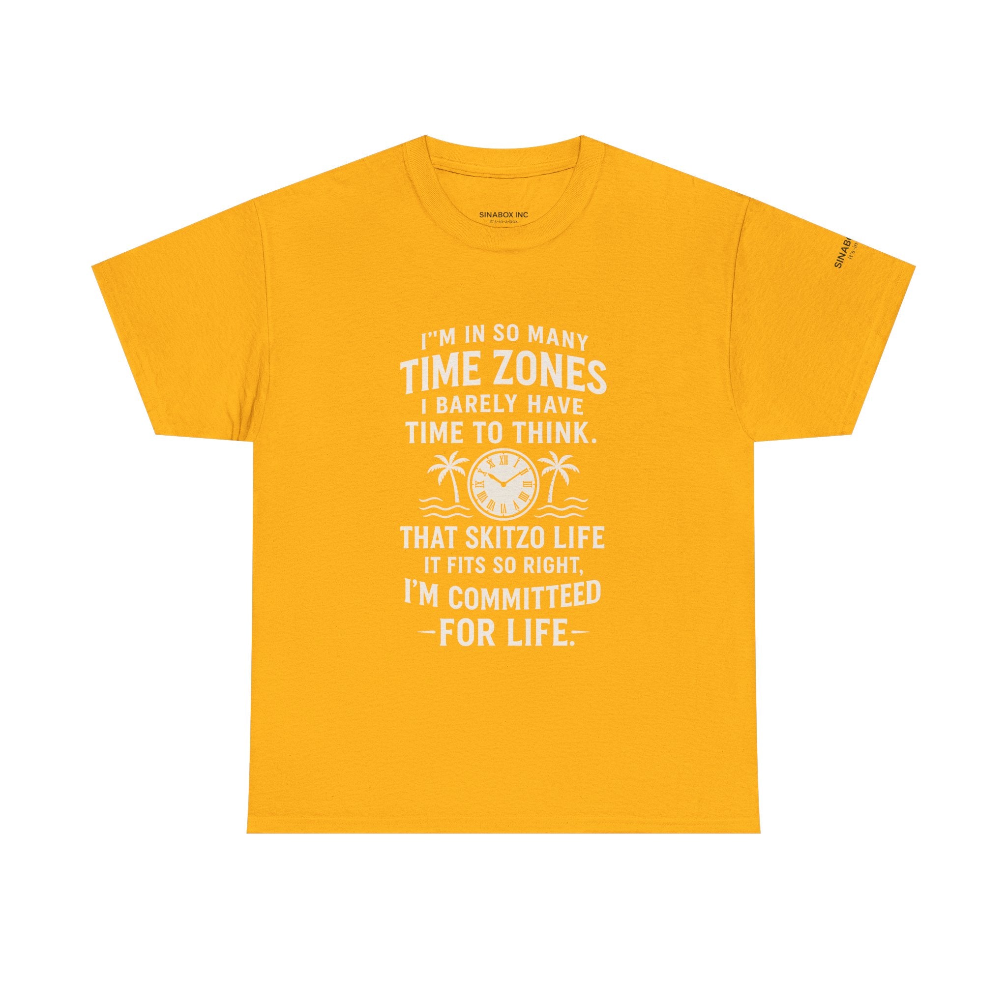 Time Zone Unisex Heavy Cotton Tee | Cozy Casual Wear, Fun Gift for Travelers, Unique Statement Shirt, Relaxed Fit Tee