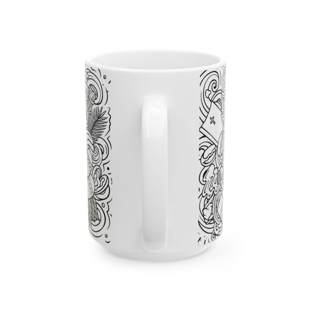 Dominican Republic Ceramic Mug, Bohemian Art Coffee Cup, Travel Souvenir, Gift for Her, Unique Kitchen Decor