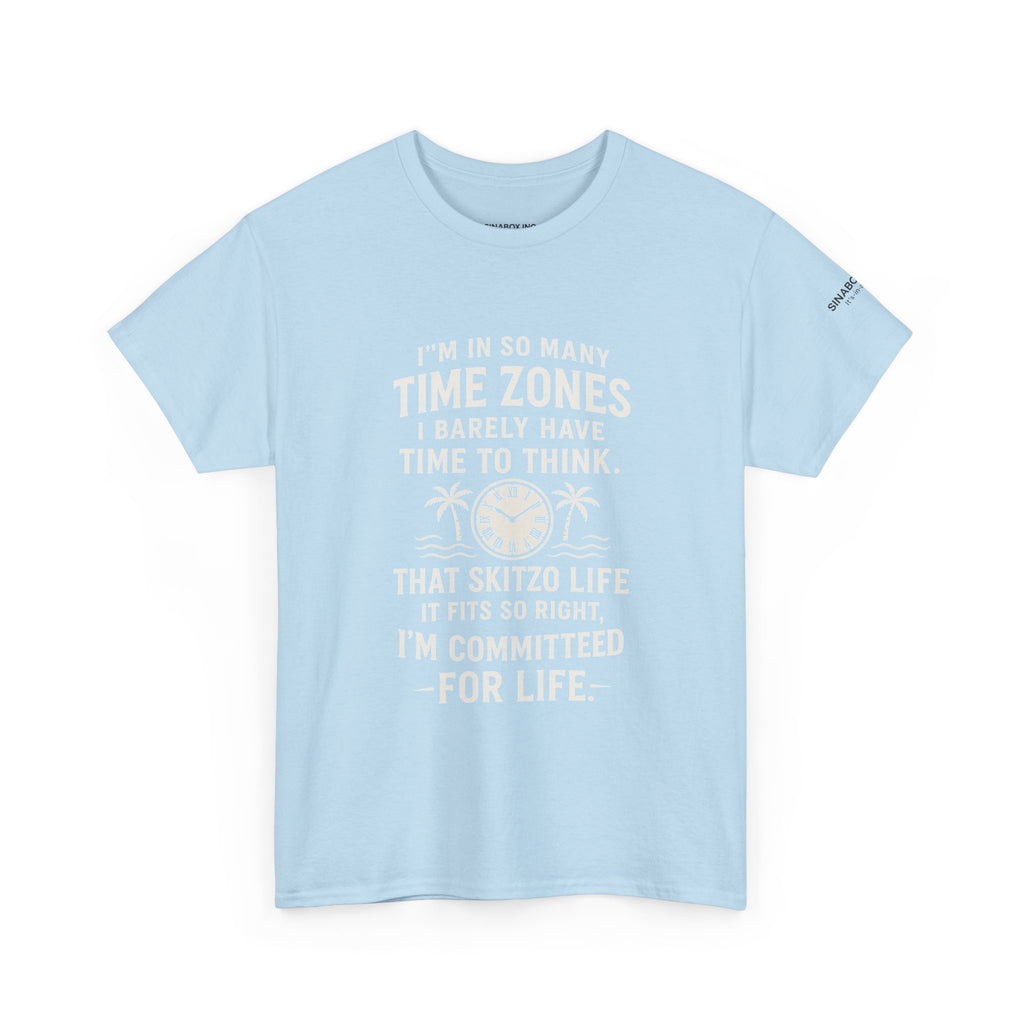 Time Zone Unisex Heavy Cotton Tee | Cozy Casual Wear, Fun Gift for Travelers, Unique Statement Shirt, Relaxed Fit Tee
