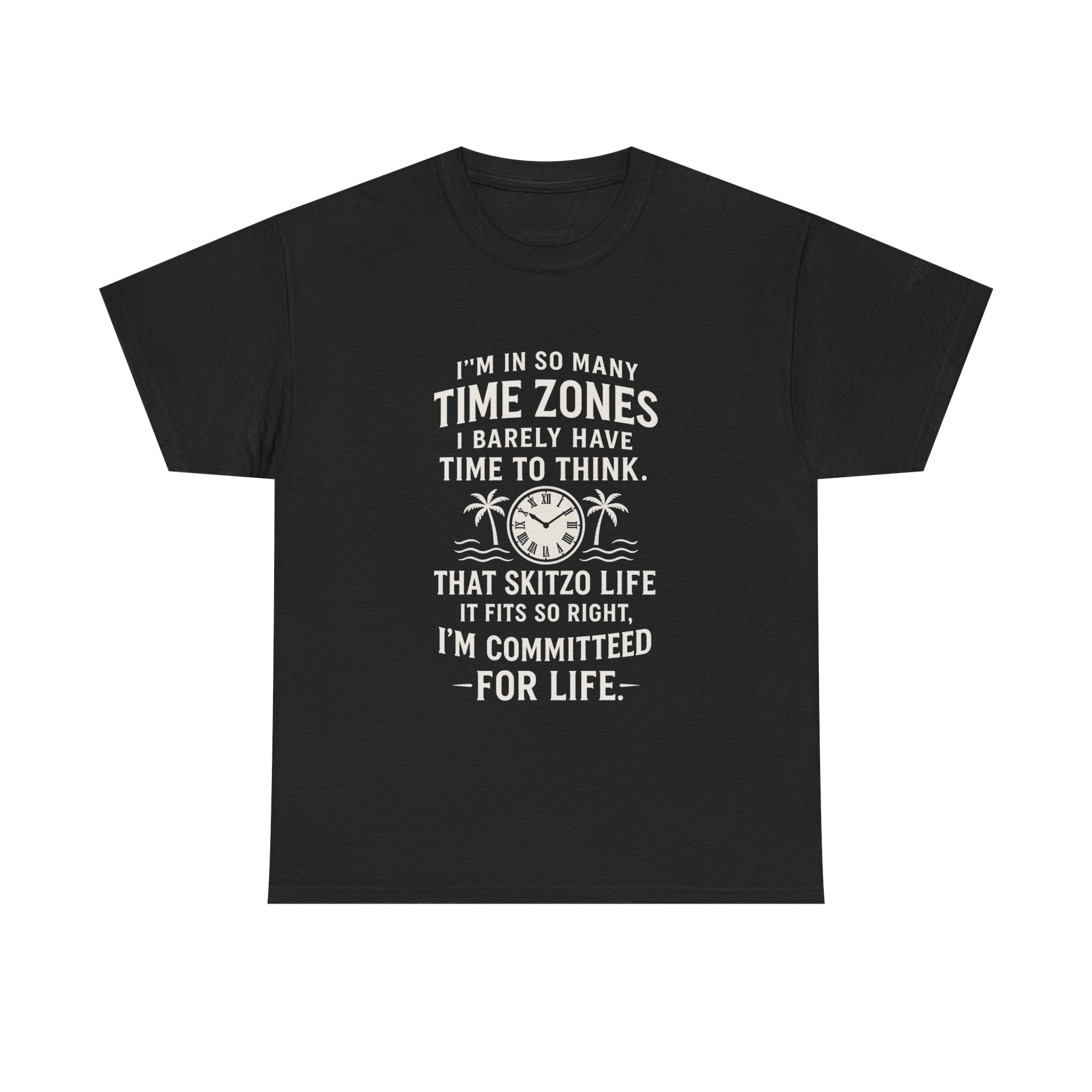 Time Zone Unisex Heavy Cotton Tee | Cozy Casual Wear, Fun Gift for Travelers, Unique Statement Shirt, Relaxed Fit Tee