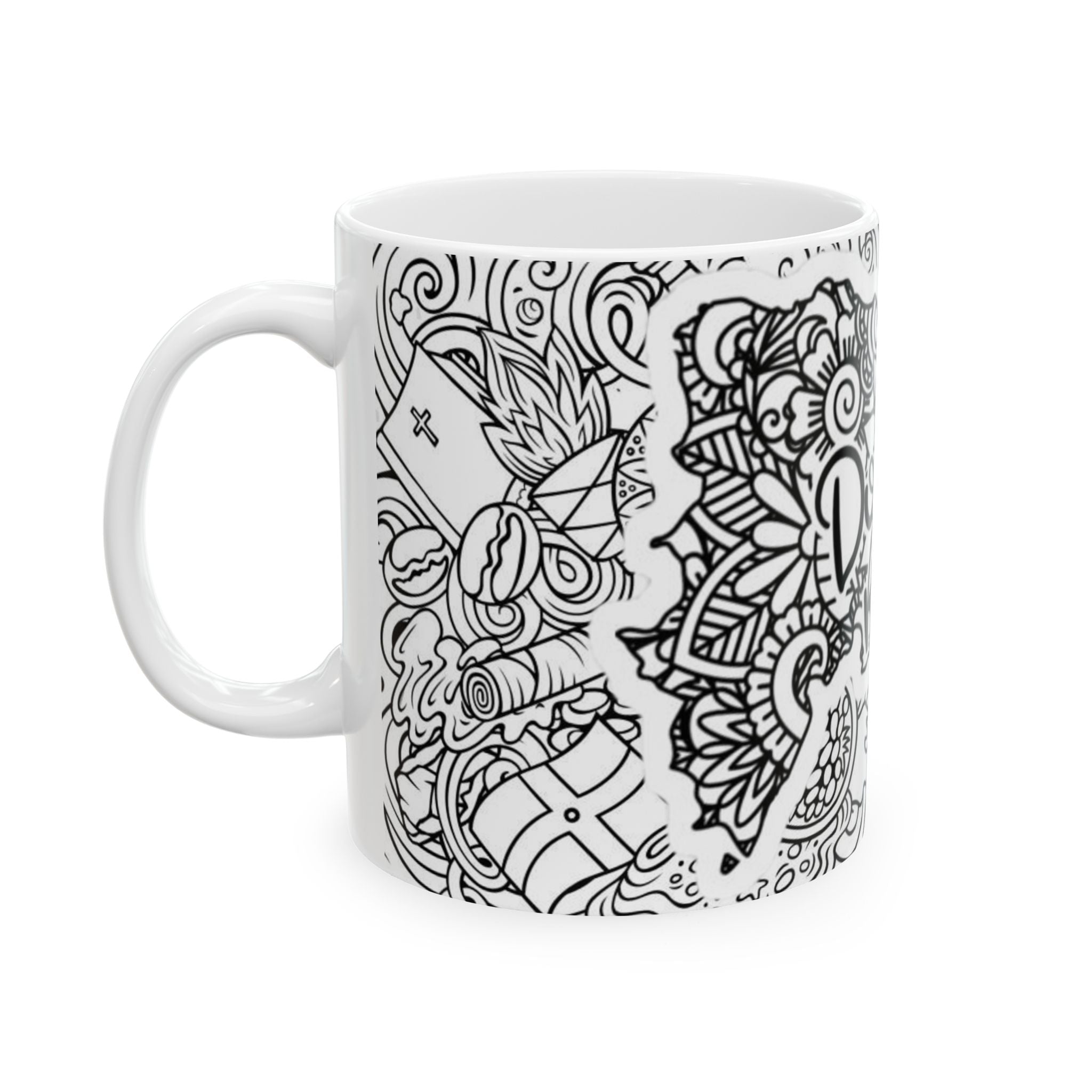 Dominican Republic Ceramic Mug, Bohemian Art Coffee Cup, Travel Souvenir, Gift for Her, Unique Kitchen Decor