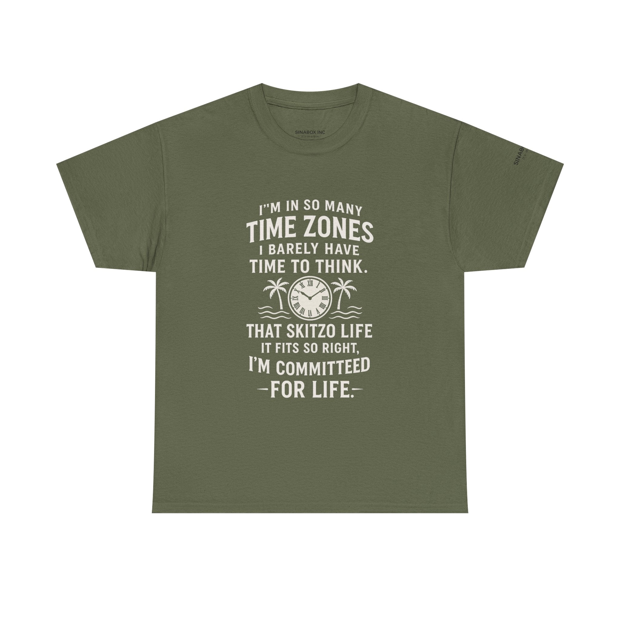 Time Zone Unisex Heavy Cotton Tee | Cozy Casual Wear, Fun Gift for Travelers, Unique Statement Shirt, Relaxed Fit Tee