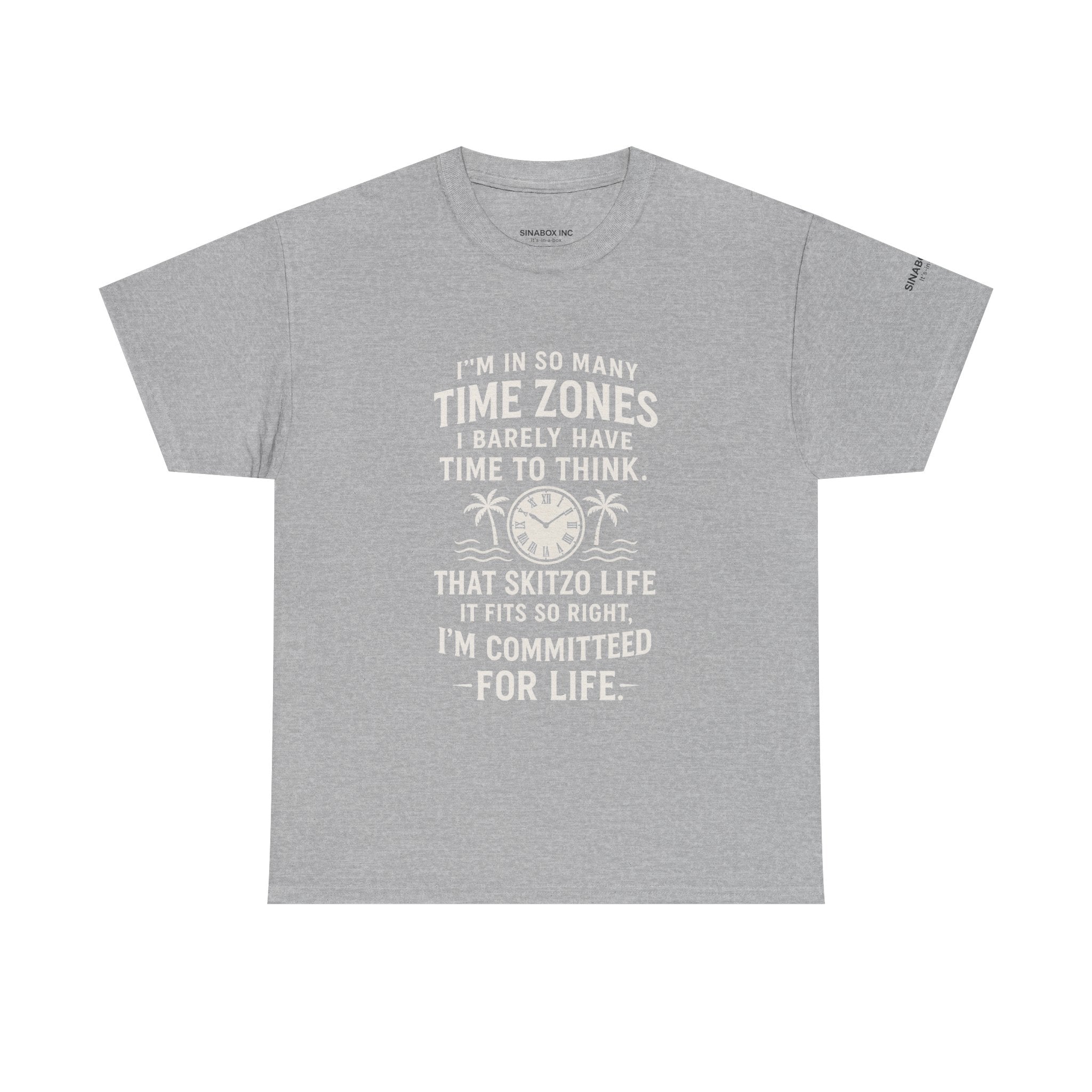 Time Zone Unisex Heavy Cotton Tee | Cozy Casual Wear, Fun Gift for Travelers, Unique Statement Shirt, Relaxed Fit Tee