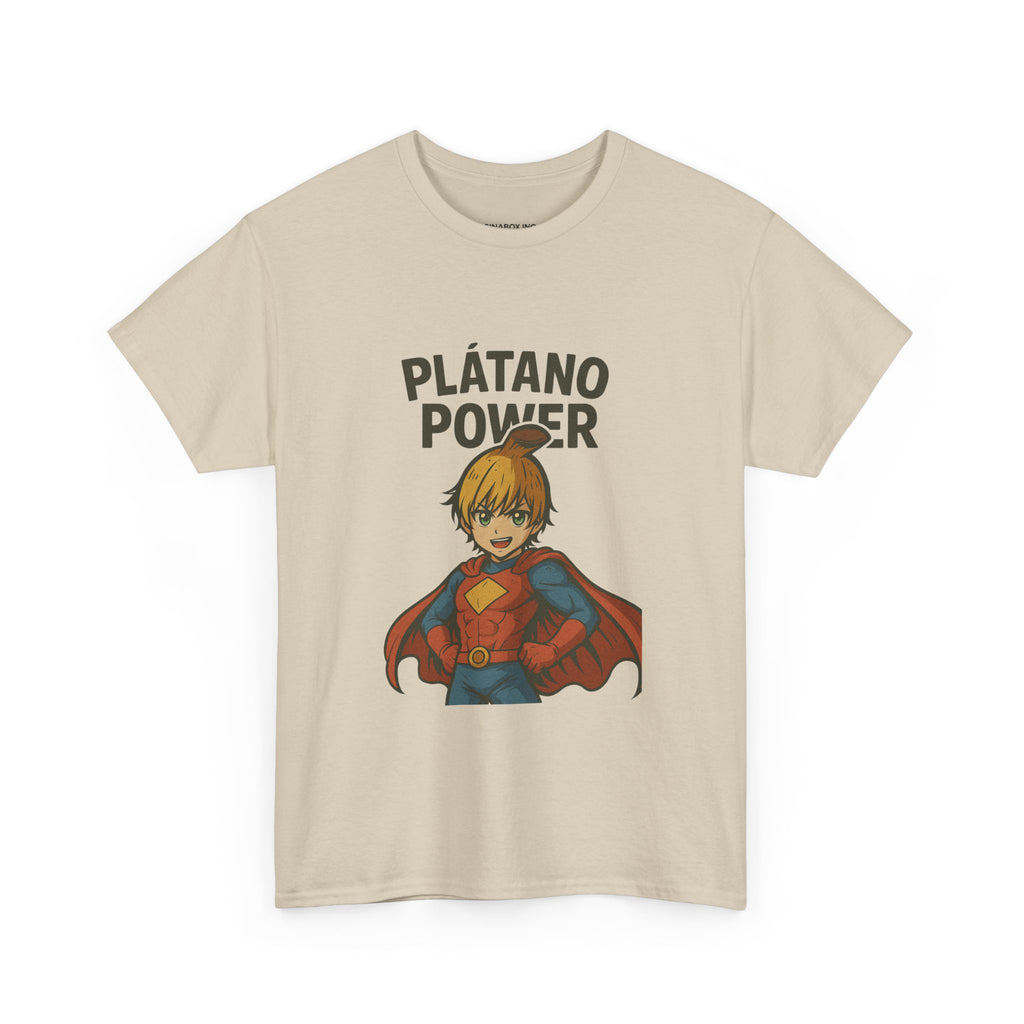Superhero Plátano Power Tee, Graphic Tee, Unisex Cotton T-Shirt, Fun & Playful Apparel, Gift for Kids & Adults, Birthday Party Wear