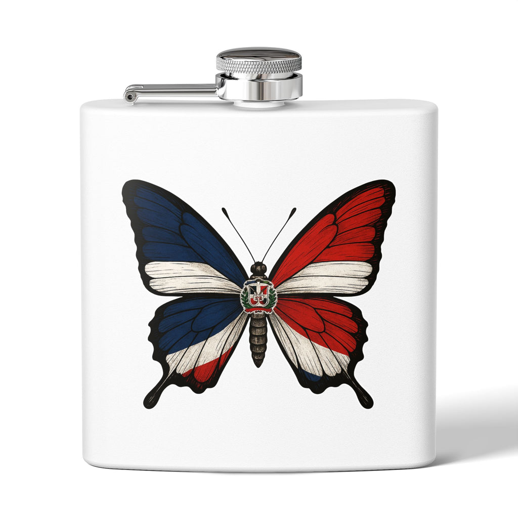 Patriotic Butterfly Flask - 6oz Stainless Steel Drinkware
