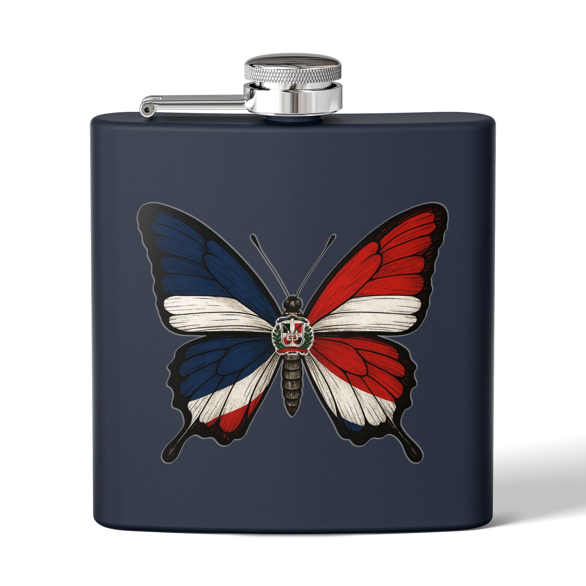 Patriotic Butterfly Flask - 6oz Stainless Steel Drinkware