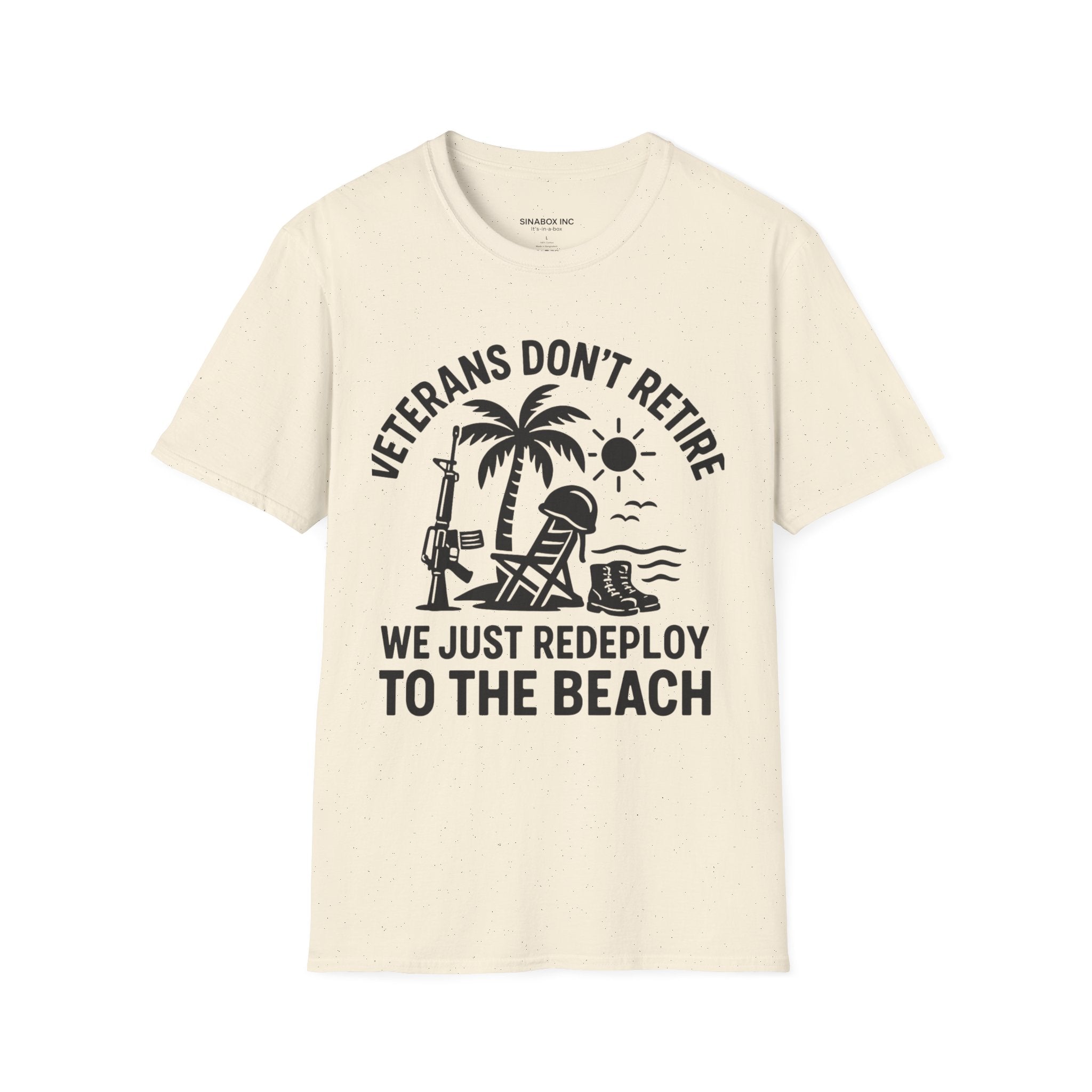 Veterans Beach T-Shirt - Relaxed Fit Shirt for Veterans, Casual Tee, Summer Apparel, Gift for Military Retirees, Vacation Wear