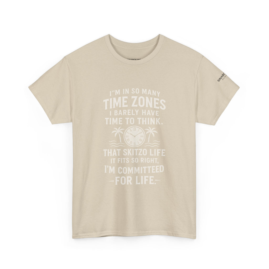 Time Zone Unisex Heavy Cotton Tee | Cozy Casual Wear, Fun Gift for Travelers, Unique Statement Shirt, Relaxed Fit Tee
