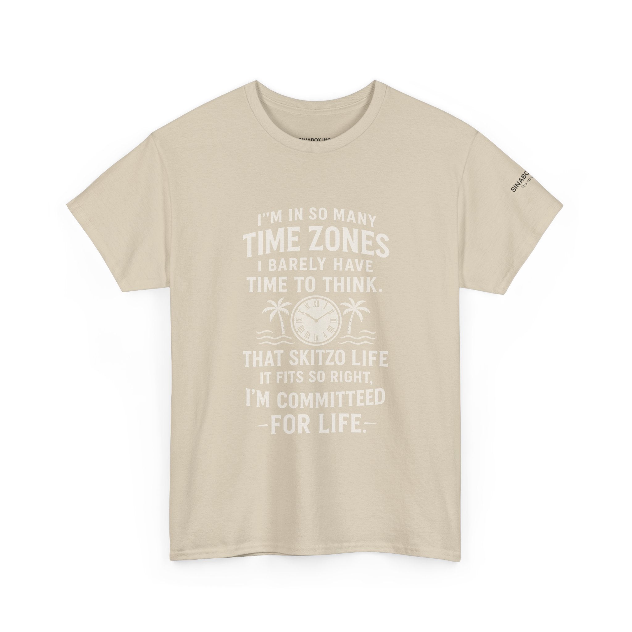 Time Zone Unisex Heavy Cotton Tee | Cozy Casual Wear, Fun Gift for Travelers, Unique Statement Shirt, Relaxed Fit Tee