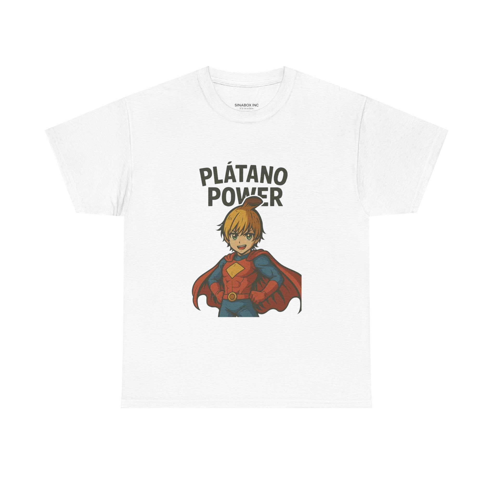 Superhero Plátano Power Tee, Graphic Tee, Unisex Cotton T-Shirt, Fun & Playful Apparel, Gift for Kids & Adults, Birthday Party Wear