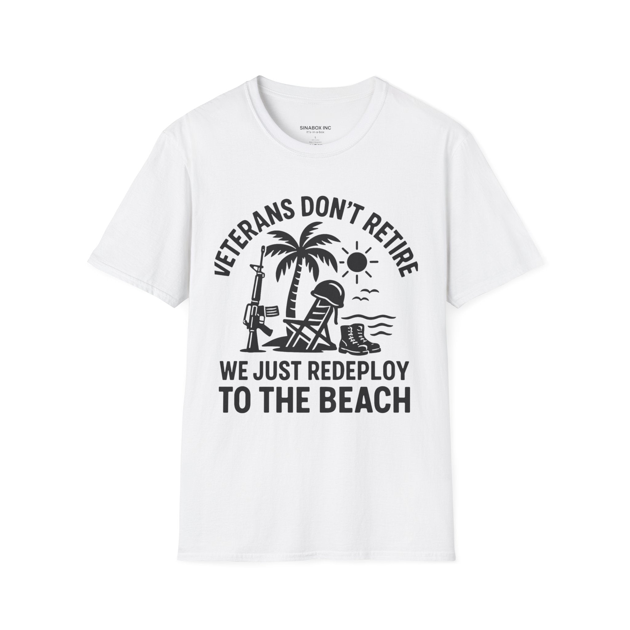 Veterans Beach T-Shirt - Relaxed Fit Shirt for Veterans, Casual Tee, Summer Apparel, Gift for Military Retirees, Vacation Wear