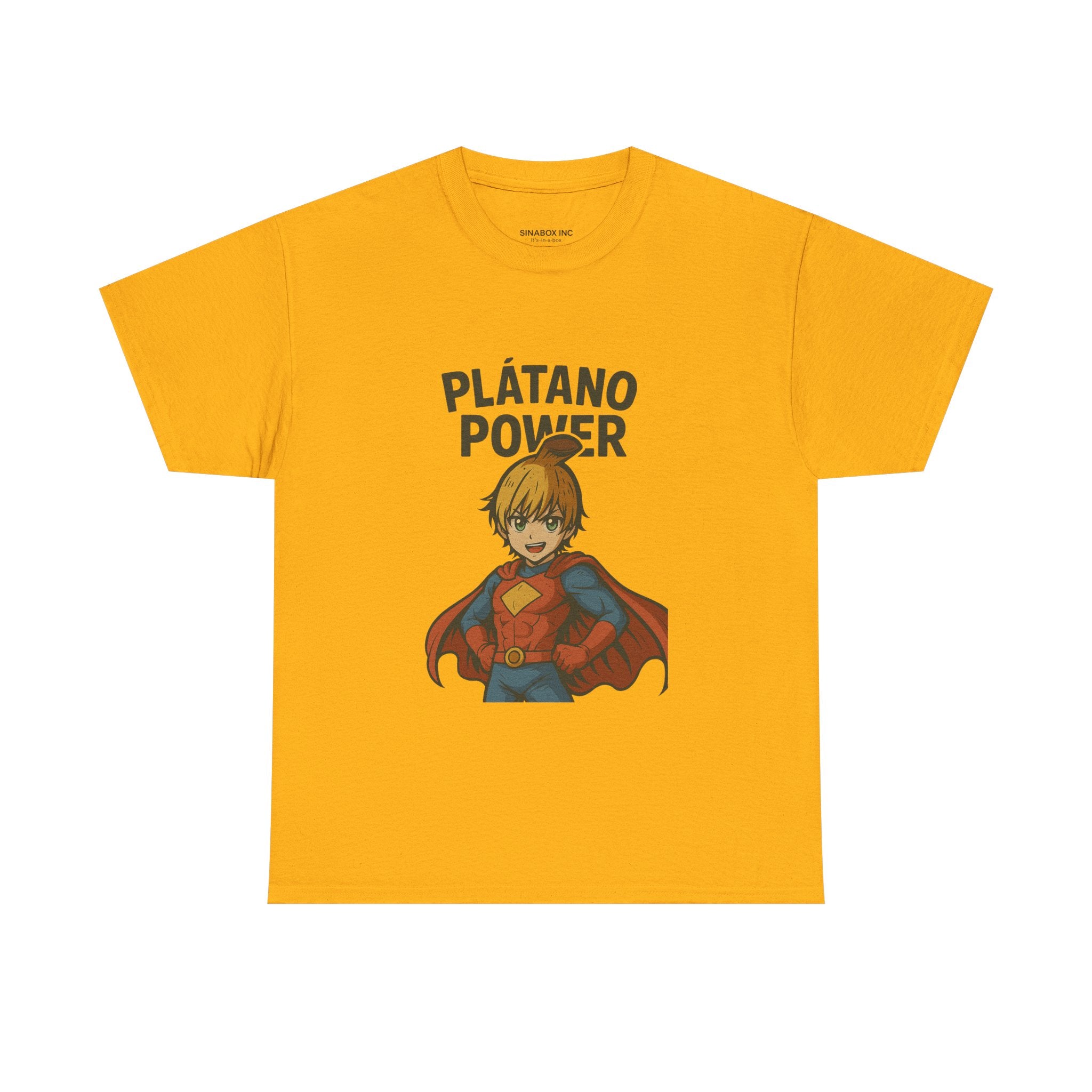 Superhero Plátano Power Tee, Graphic Tee, Unisex Cotton T-Shirt, Fun & Playful Apparel, Gift for Kids & Adults, Birthday Party Wear