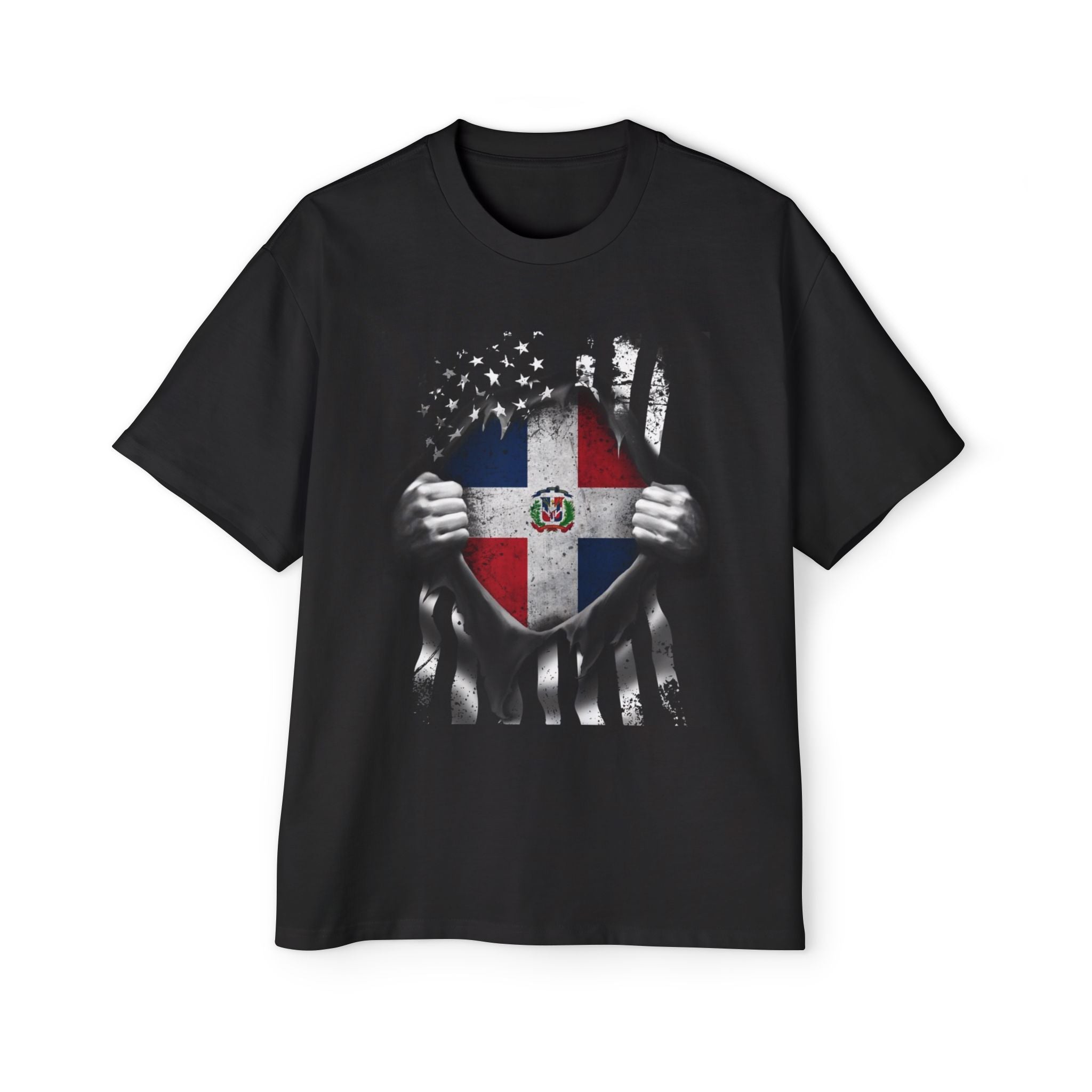 Dominican American Pride Oversized Tee - Celebrate Heritage, Casual Style, Unisex, Gift for Him, Summer Wear, Cultural Expression