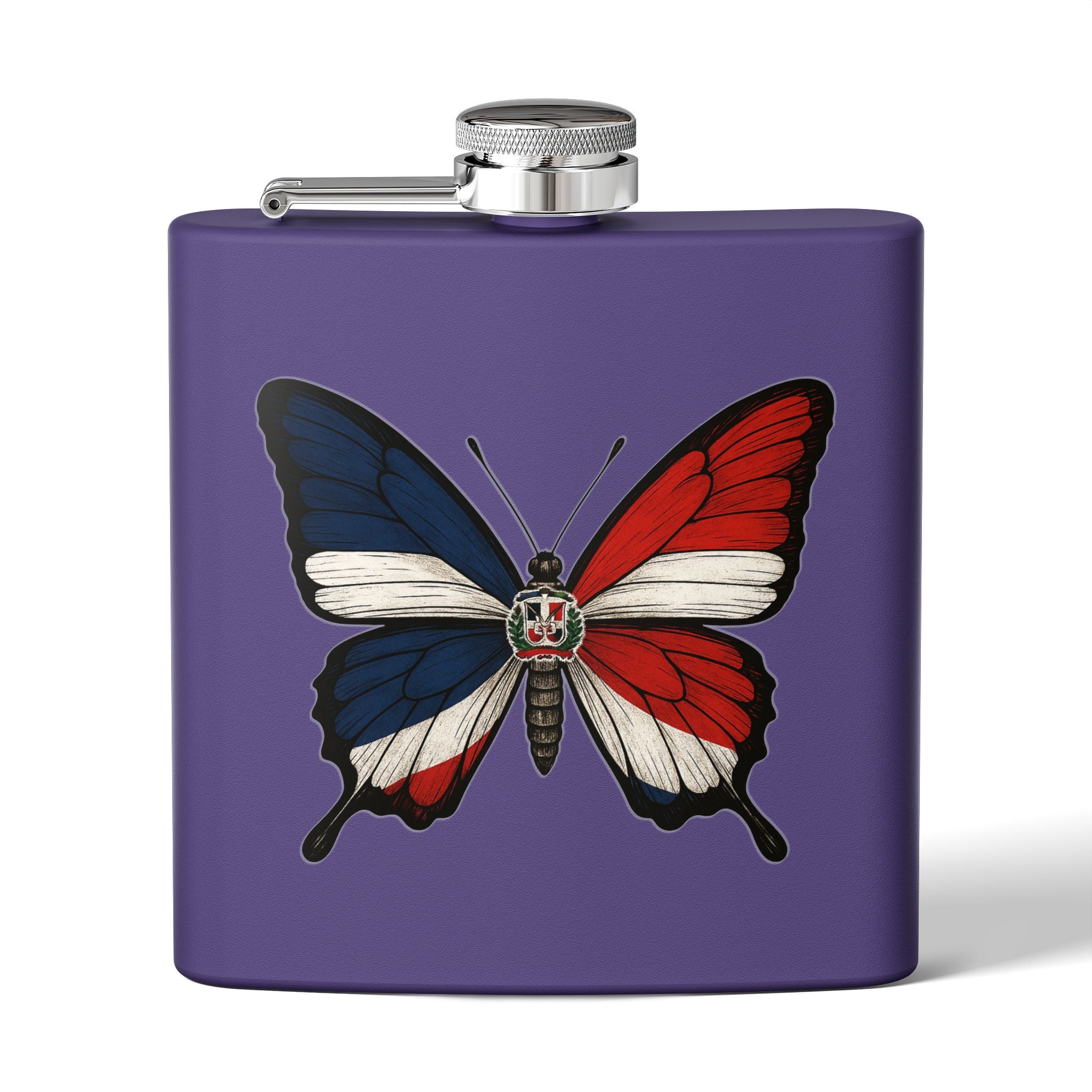 Patriotic Butterfly Flask - 6oz Stainless Steel Drinkware