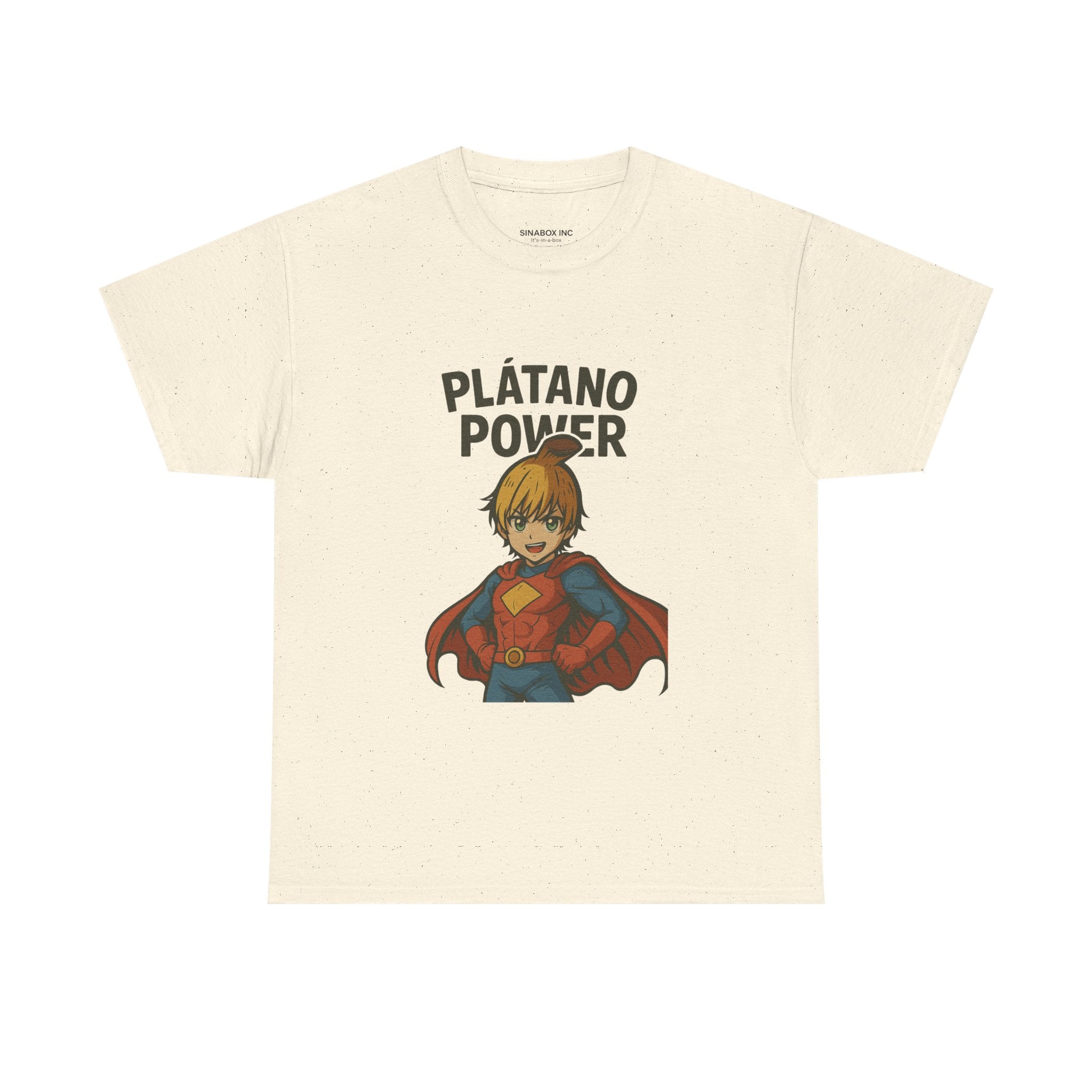Superhero Plátano Power Tee, Graphic Tee, Unisex Cotton T-Shirt, Fun & Playful Apparel, Gift for Kids & Adults, Birthday Party Wear