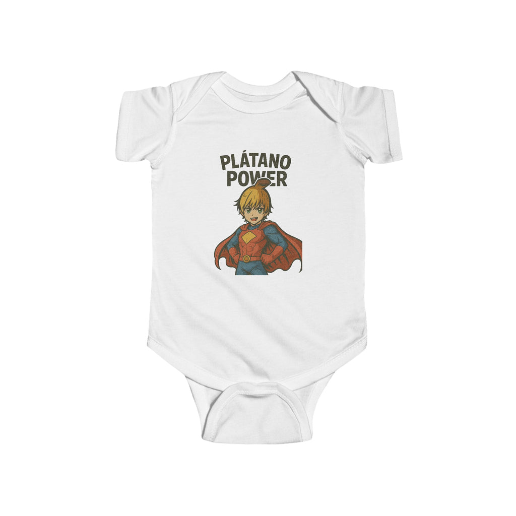 Superhero Baby Bodysuit - 'Plátano Power' Shirt for Infants, Cute Baby Shower Gift, Toddler Clothing, Fun Nursery Decor, Birthday Outfit