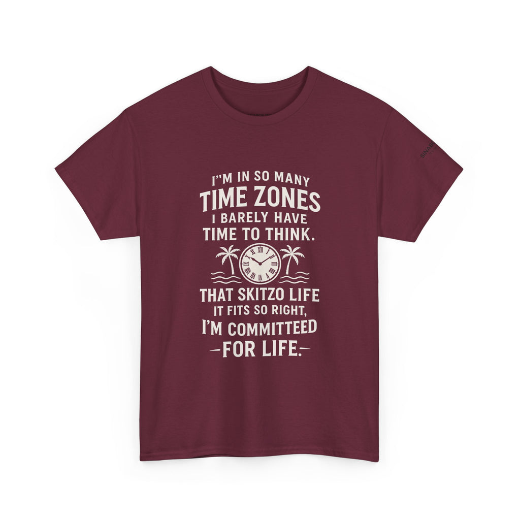 Time Zone Unisex Heavy Cotton Tee | Cozy Casual Wear, Fun Gift for Travelers, Unique Statement Shirt, Relaxed Fit Tee
