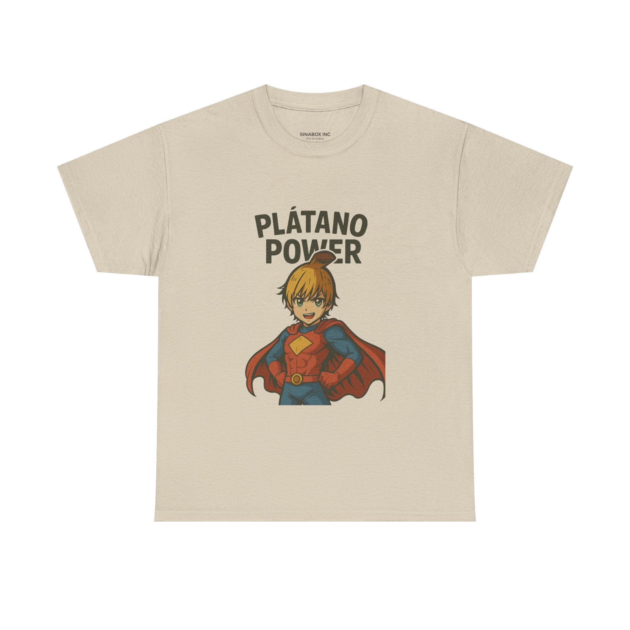 Superhero Plátano Power Tee, Graphic Tee, Unisex Cotton T-Shirt, Fun & Playful Apparel, Gift for Kids & Adults, Birthday Party Wear