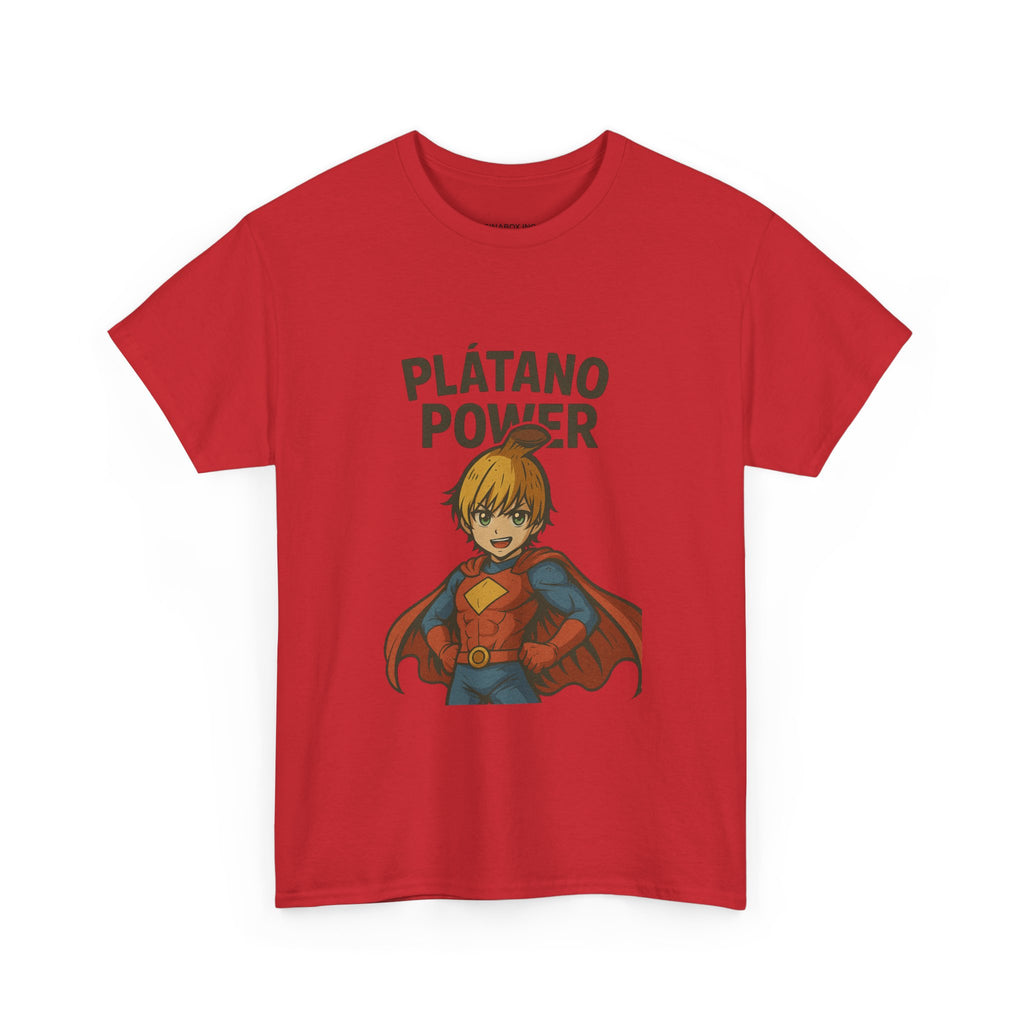 Superhero Plátano Power Tee, Graphic Tee, Unisex Cotton T-Shirt, Fun & Playful Apparel, Gift for Kids & Adults, Birthday Party Wear