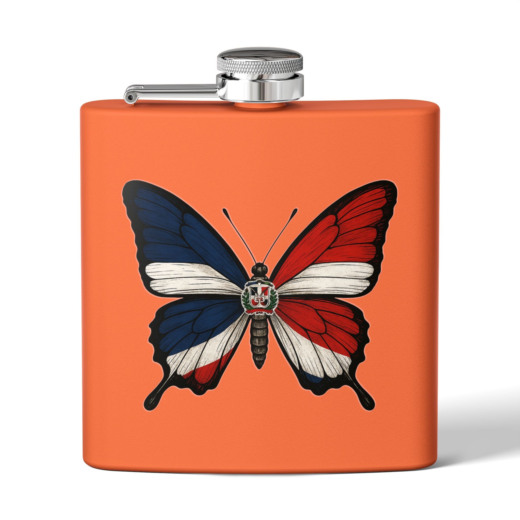 Patriotic Butterfly Flask - 6oz Stainless Steel Drinkware
