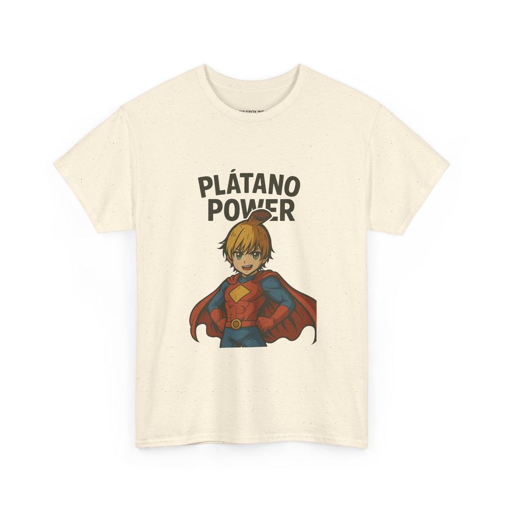 Superhero Plátano Power Tee, Graphic Tee, Unisex Cotton T-Shirt, Fun & Playful Apparel, Gift for Kids & Adults, Birthday Party Wear