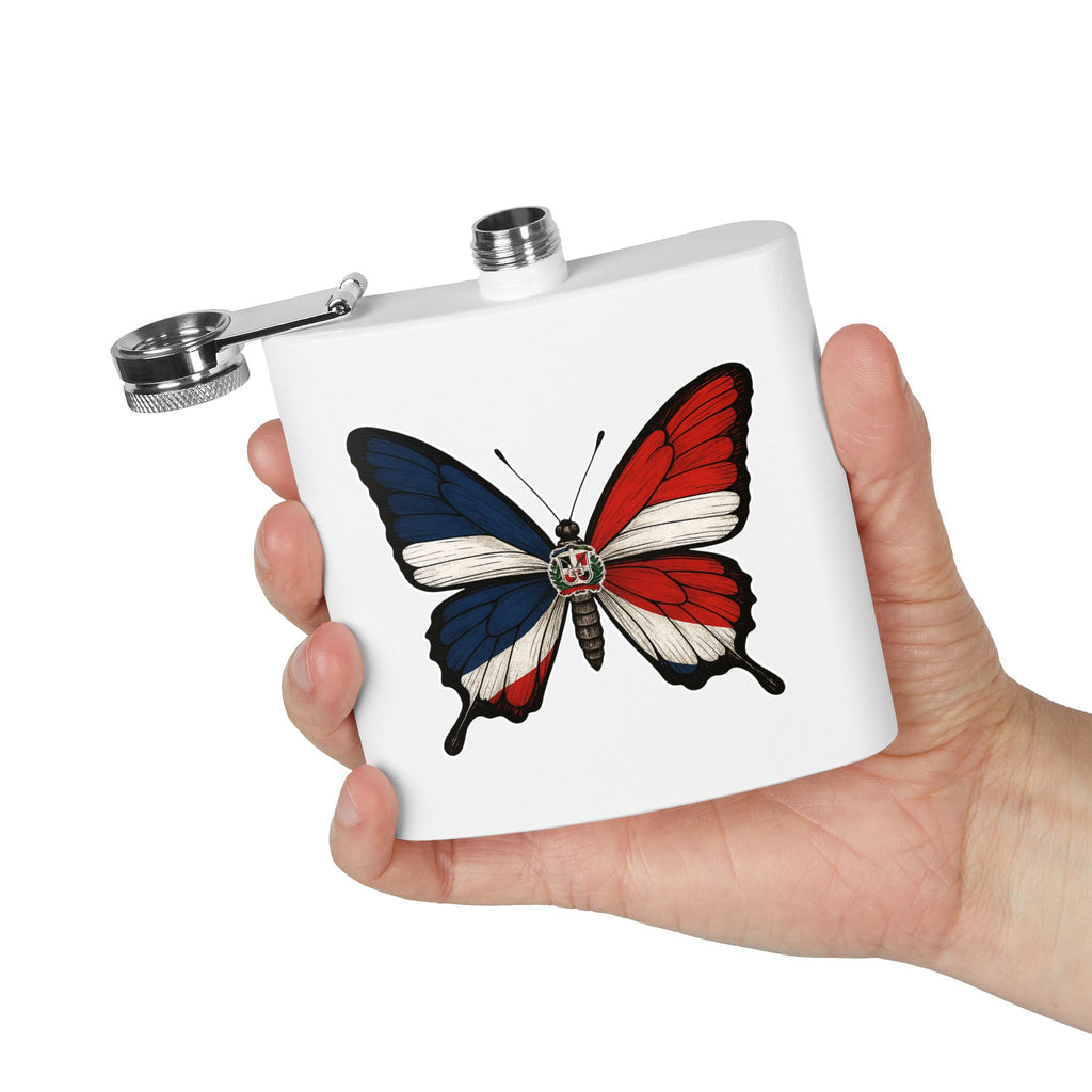 Patriotic Butterfly Flask - 6oz Stainless Steel Drinkware