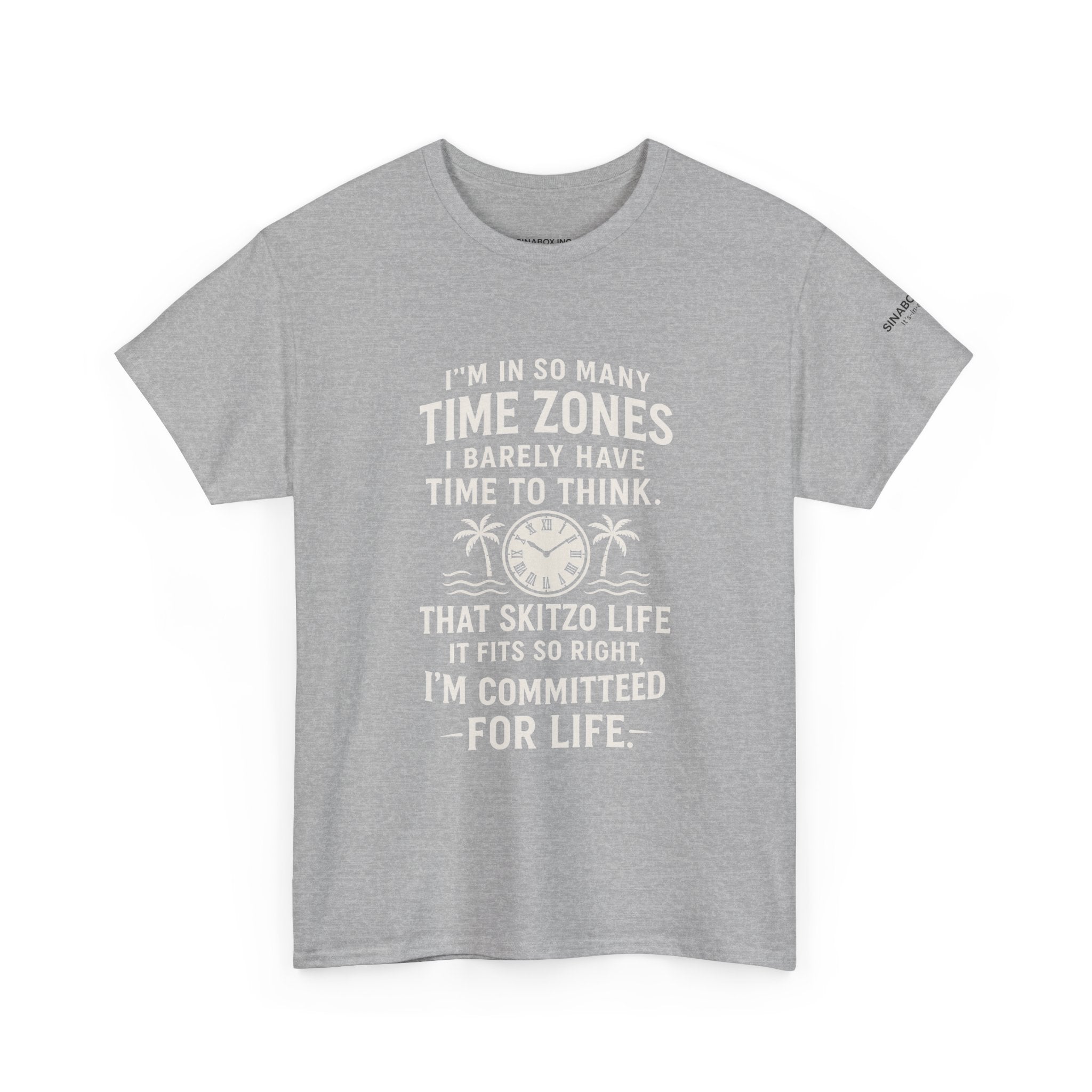 Time Zone Unisex Heavy Cotton Tee | Cozy Casual Wear, Fun Gift for Travelers, Unique Statement Shirt, Relaxed Fit Tee