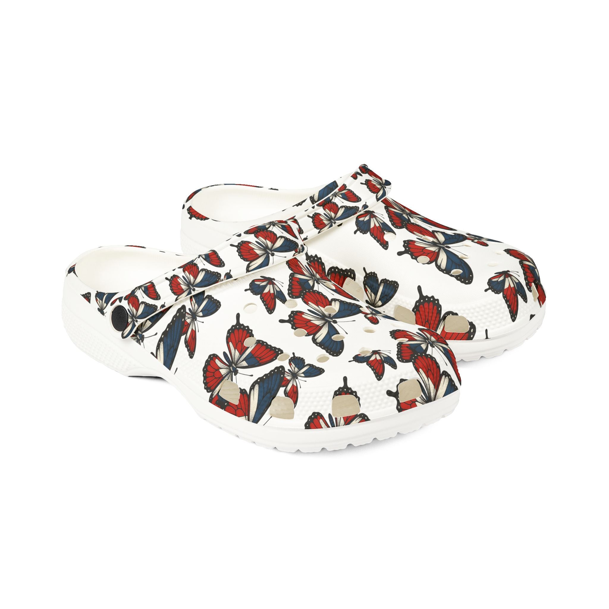 Butterfly Print EVA Foam Clogs, Comfortable Outdoor Footwear, Trendy Garden Shoes, Perfect for Summer, Gift for Nature Lovers
