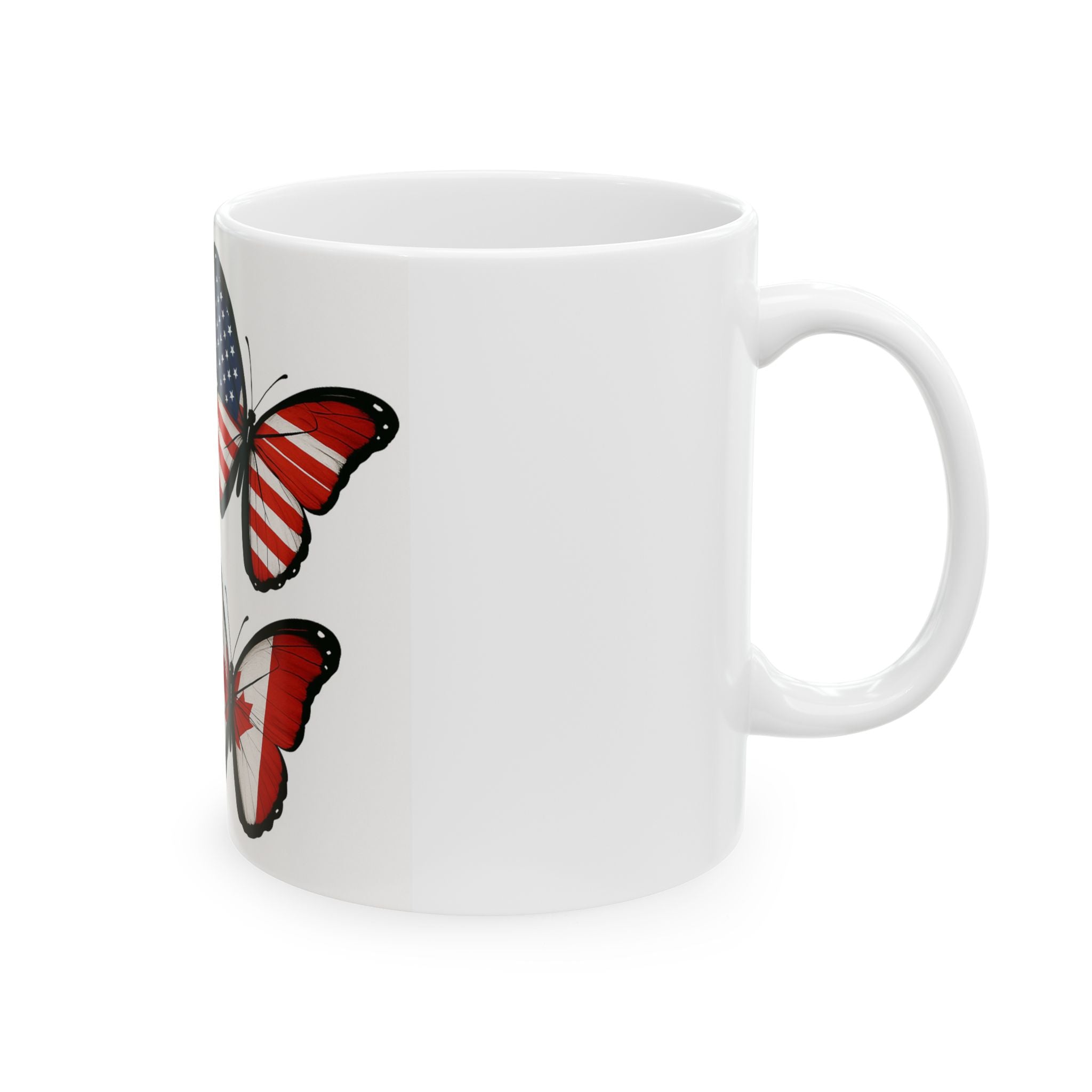 Patriotic Butterfly Ceramic Mug - Perfect for Gifts, Home Decor, Coffee Lovers, Travel Enthusiasts, and Holidays