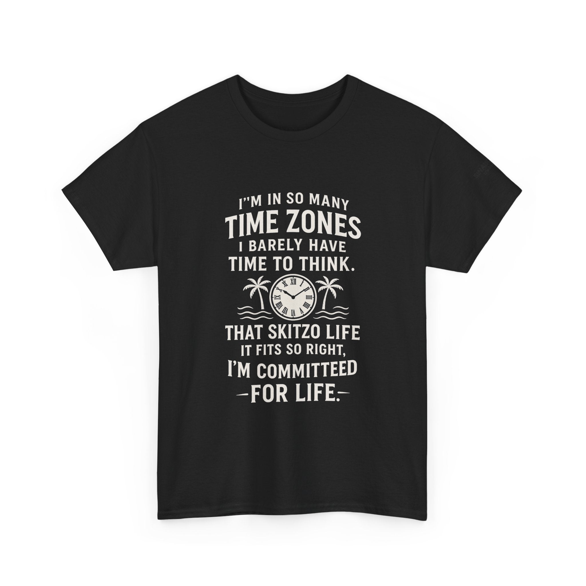 Time Zone Unisex Heavy Cotton Tee | Cozy Casual Wear, Fun Gift for Travelers, Unique Statement Shirt, Relaxed Fit Tee