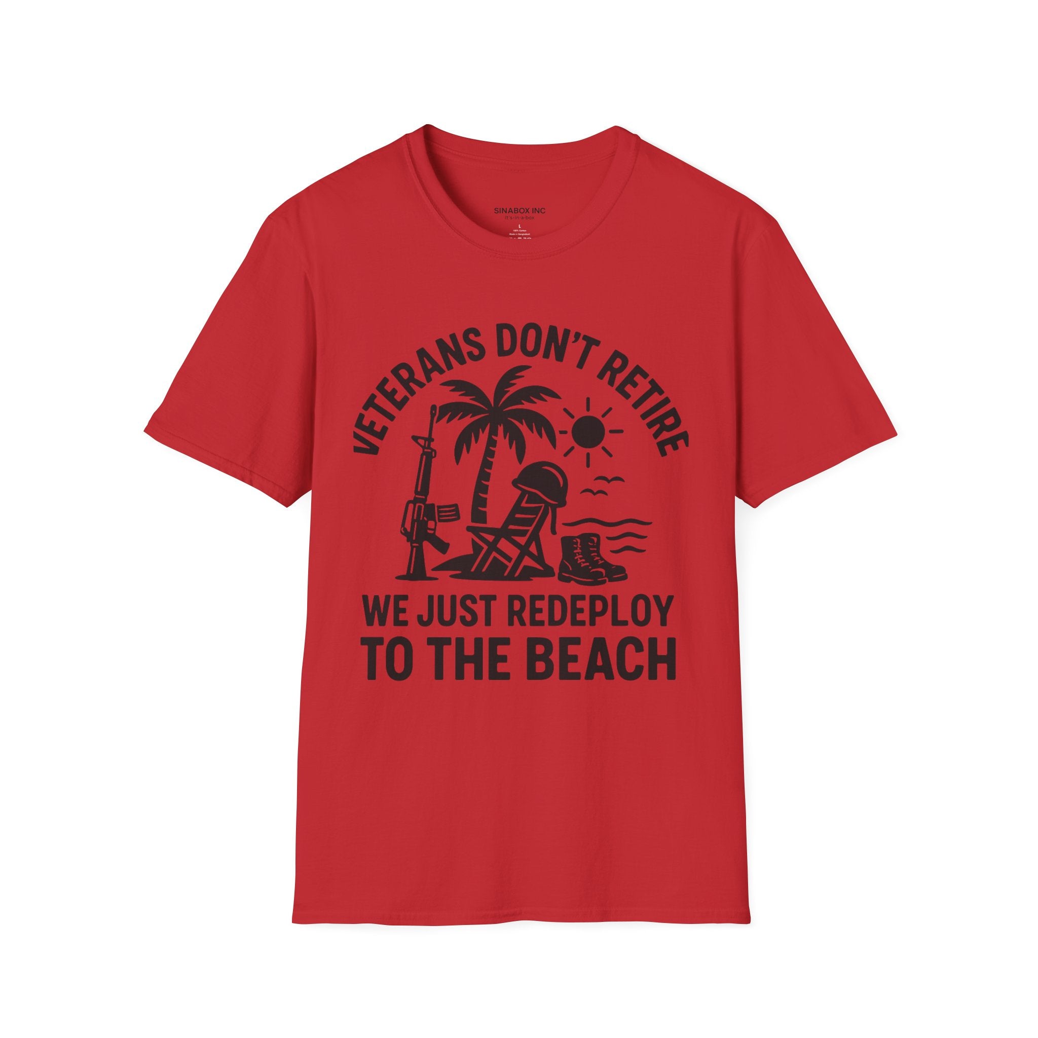 Veterans Beach T-Shirt - Relaxed Fit Shirt for Veterans, Casual Tee, Summer Apparel, Gift for Military Retirees, Vacation Wear