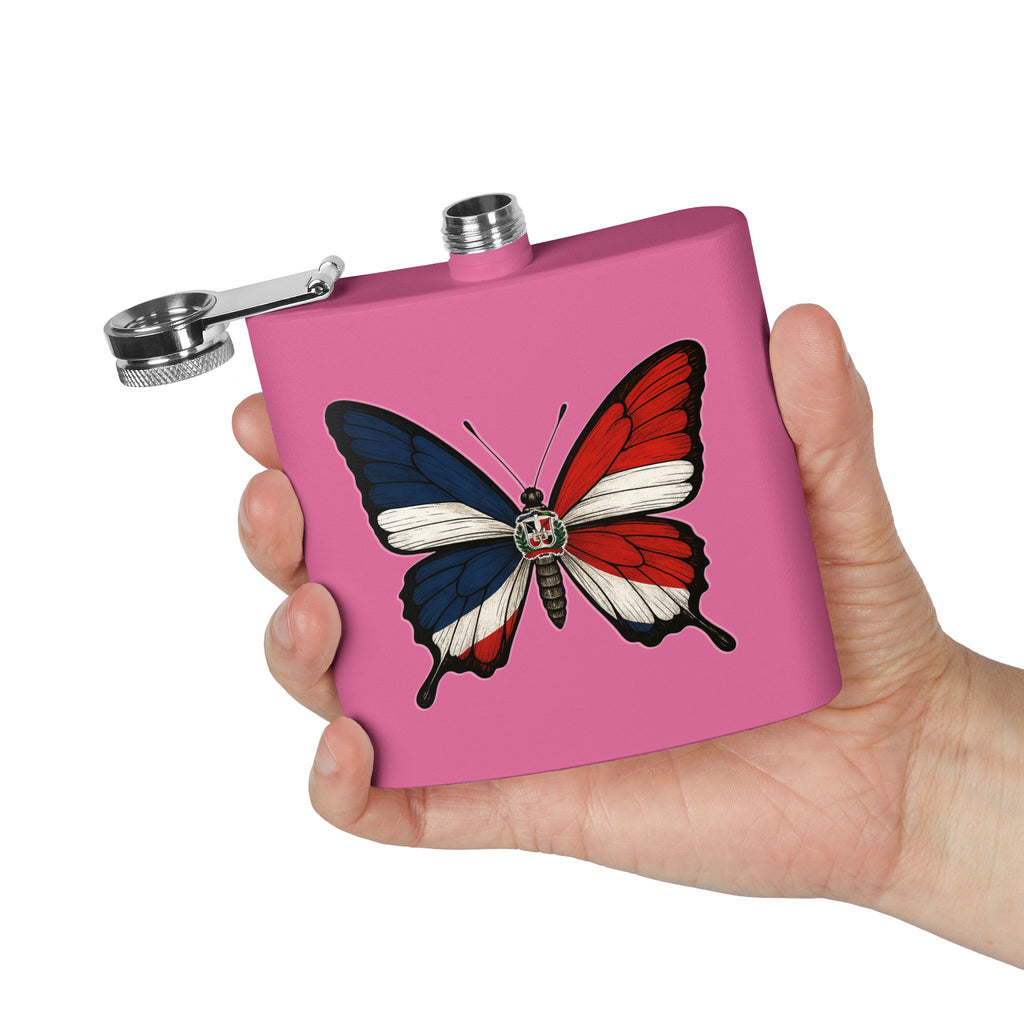 Patriotic Butterfly Flask - 6oz Stainless Steel Drinkware