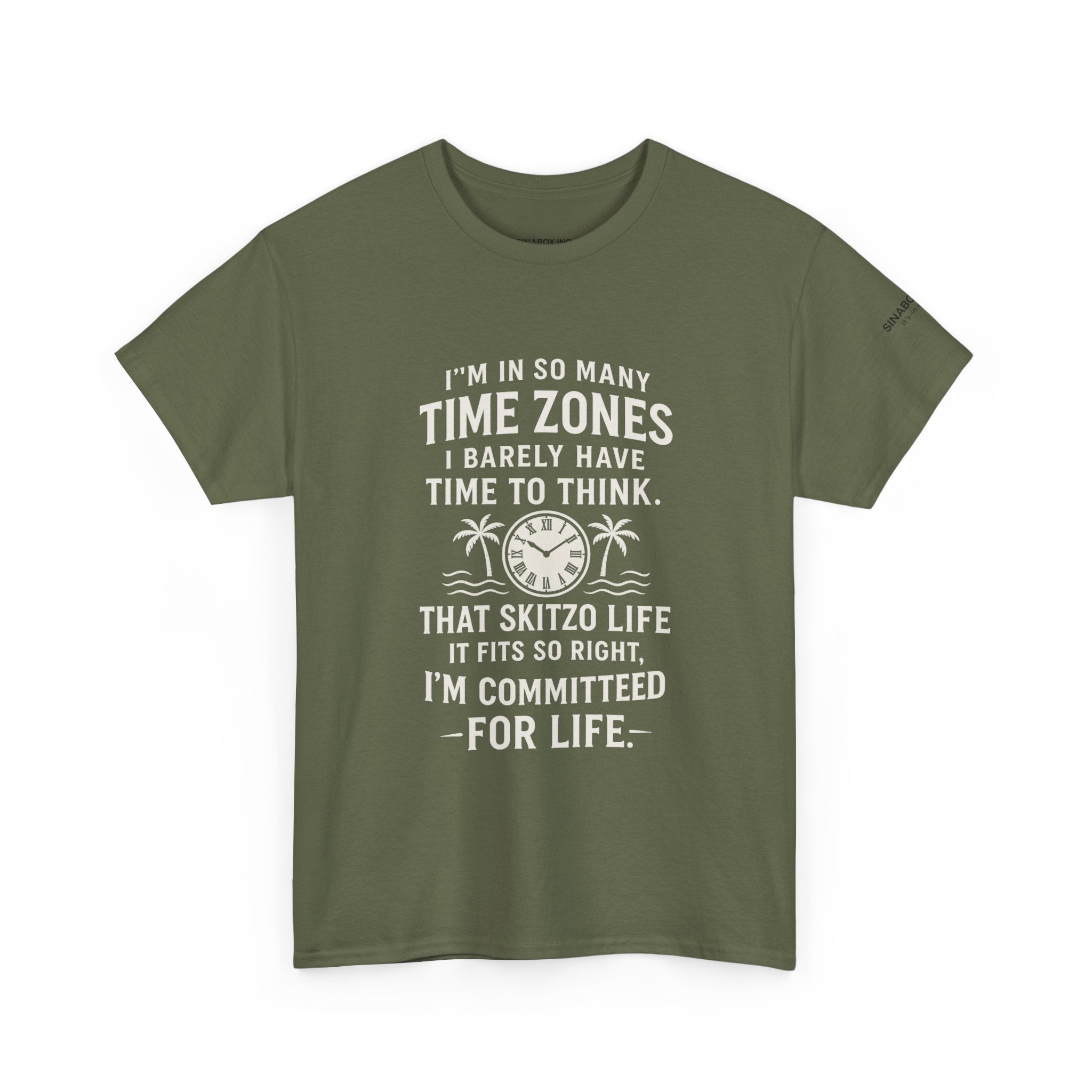Time Zone Unisex Heavy Cotton Tee | Cozy Casual Wear, Fun Gift for Travelers, Unique Statement Shirt, Relaxed Fit Tee