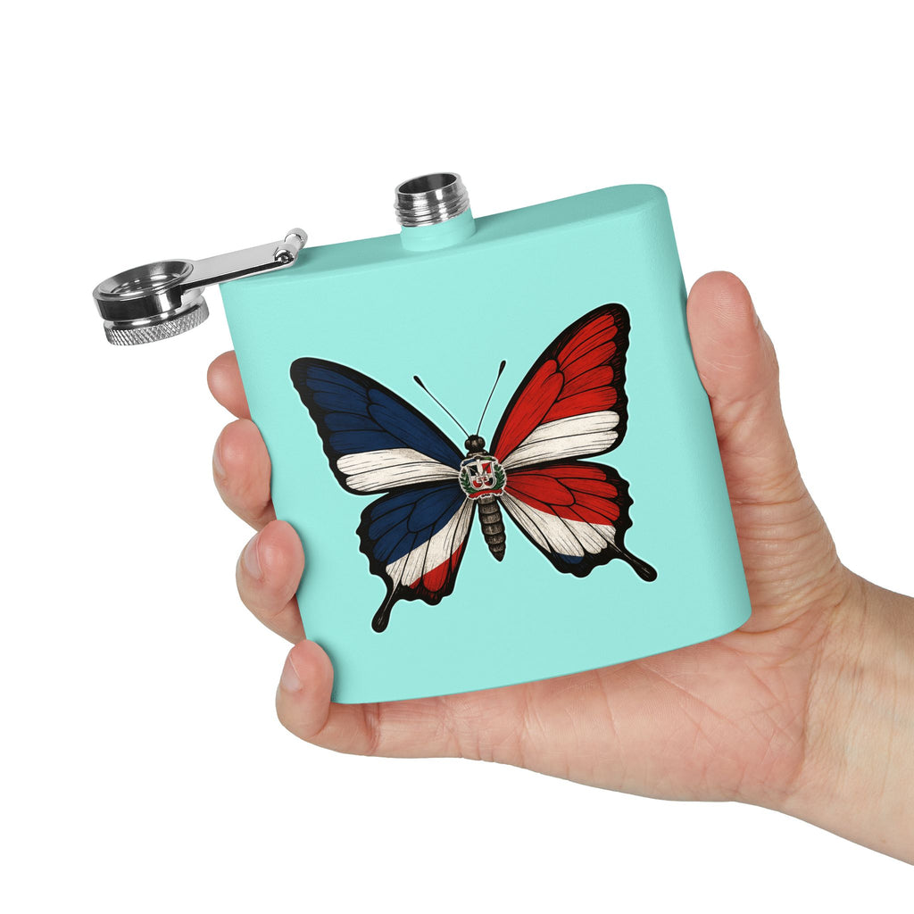 Patriotic Butterfly Flask - 6oz Stainless Steel Drinkware