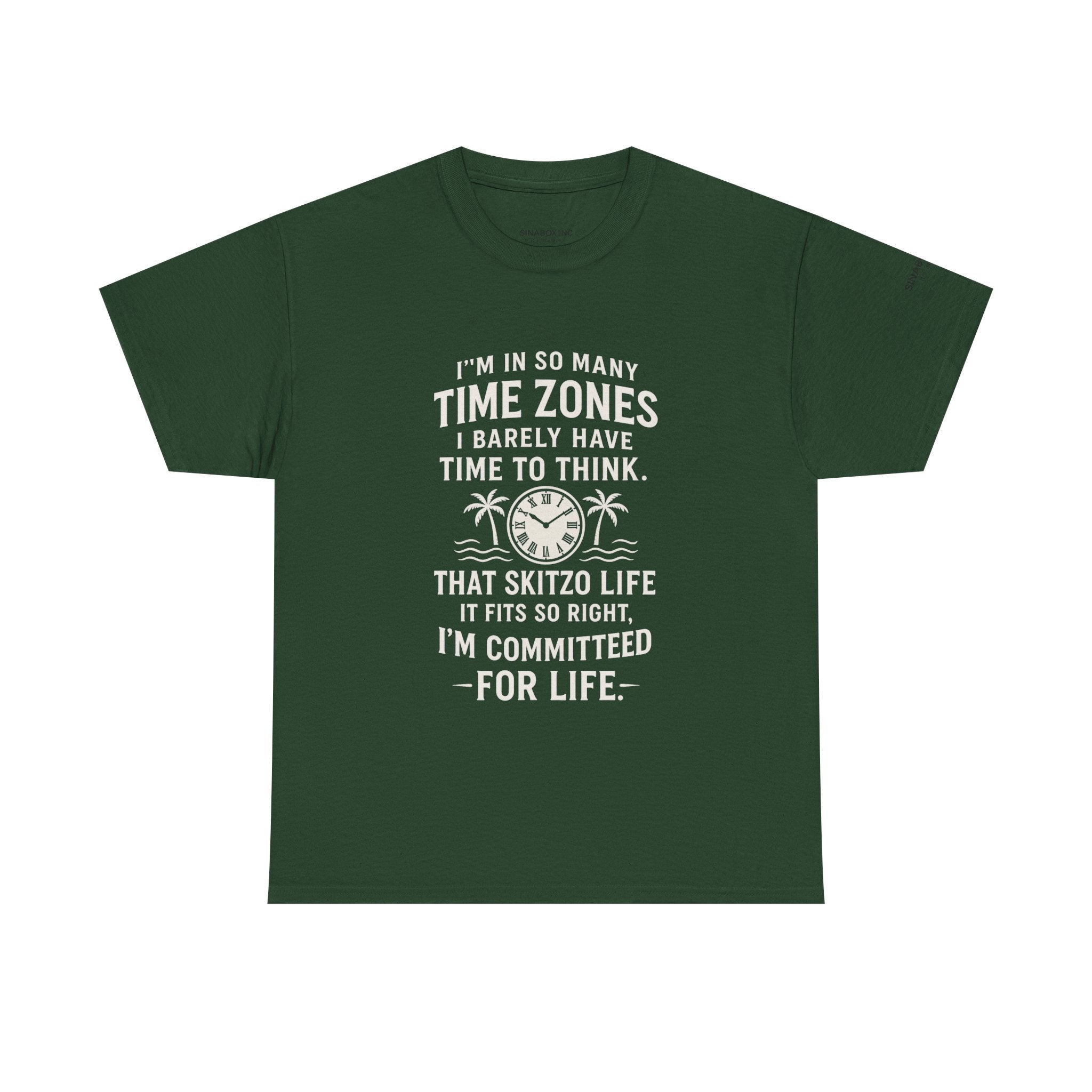 Time Zone Unisex Heavy Cotton Tee | Cozy Casual Wear, Fun Gift for Travelers, Unique Statement Shirt, Relaxed Fit Tee