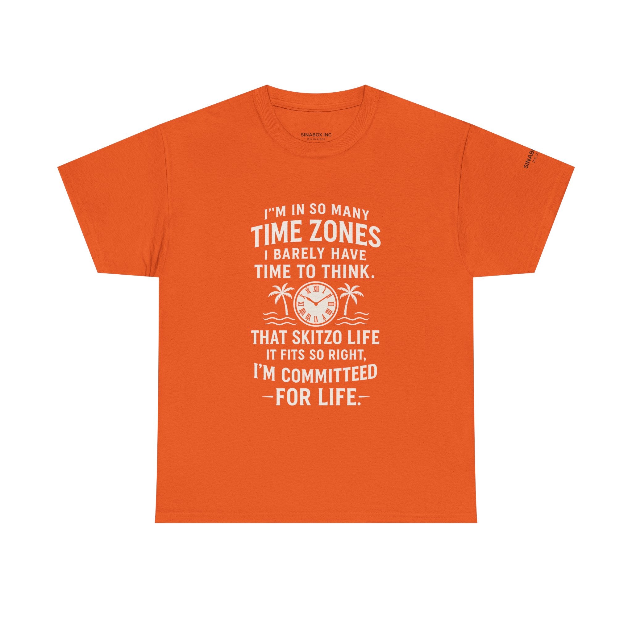 Time Zone Unisex Heavy Cotton Tee | Cozy Casual Wear, Fun Gift for Travelers, Unique Statement Shirt, Relaxed Fit Tee
