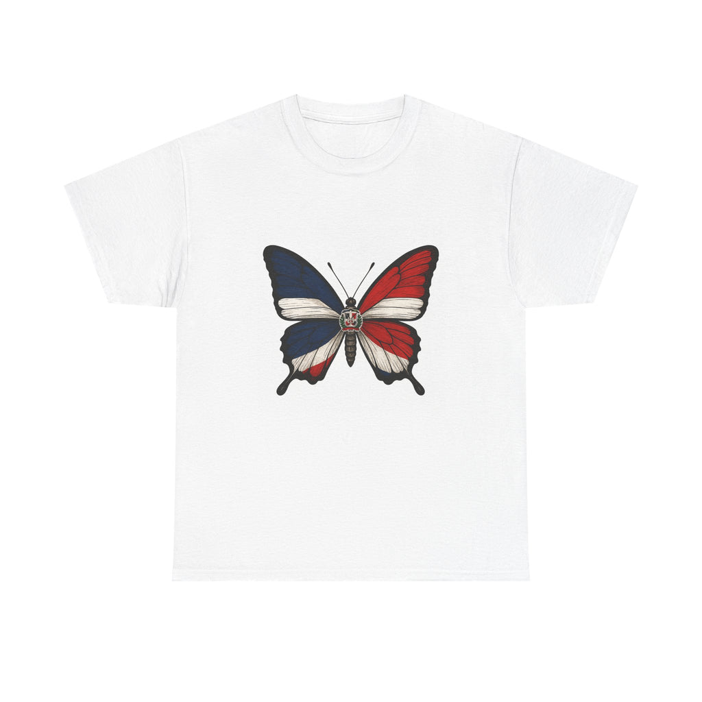 Butterfly Skull Graphic Tee, Unisex Heavy Cotton T-Shirt, Unique Art Shirt, Casual Wear, Butterfly Design Apparel, Eco-Friendly Gift