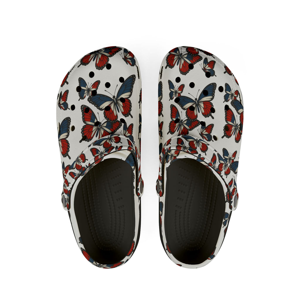 Butterfly Print EVA Foam Clogs, Comfortable Outdoor Footwear, Trendy Garden Shoes, Perfect for Summer, Gift for Nature Lovers
