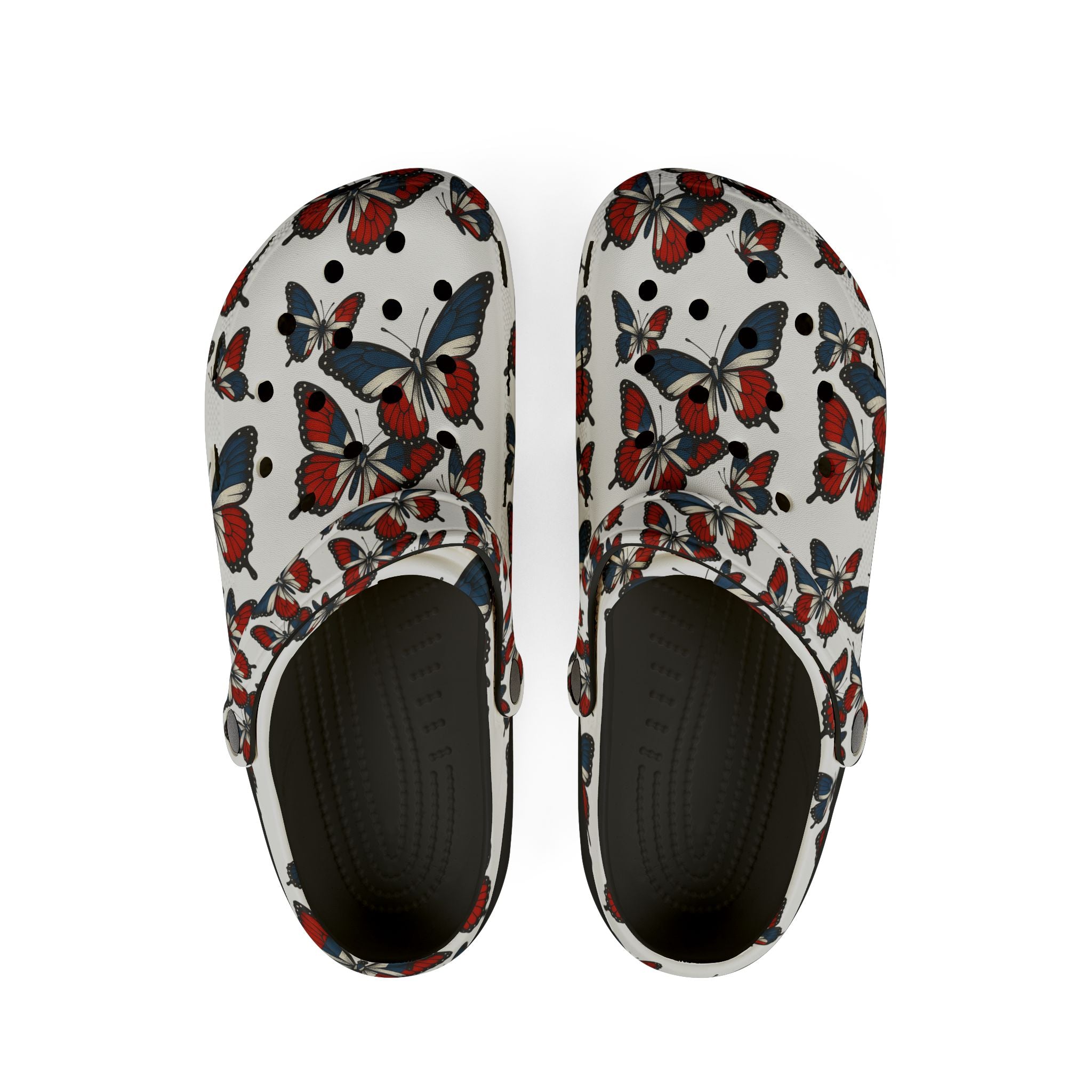 Butterfly Print EVA Foam Clogs, Comfortable Outdoor Footwear, Trendy Garden Shoes, Perfect for Summer, Gift for Nature Lovers