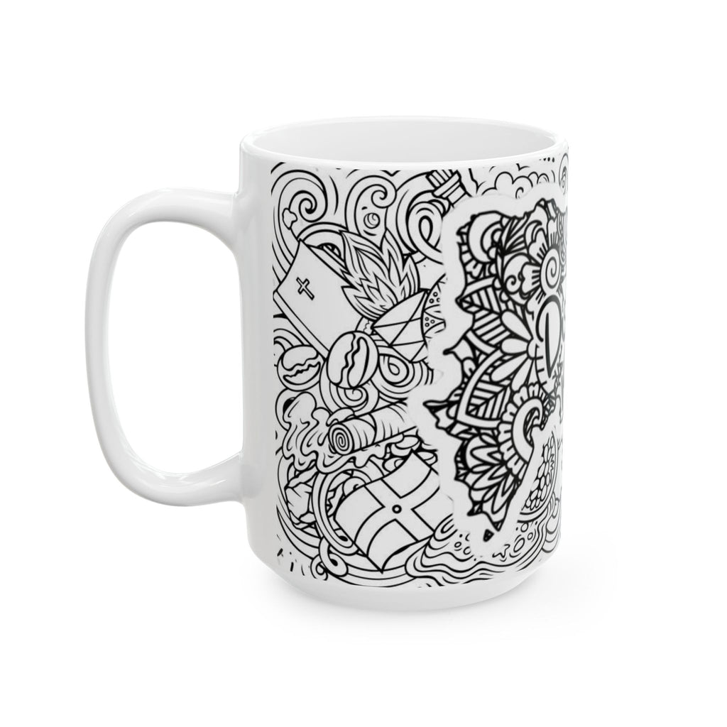 Dominican Republic Ceramic Mug, Bohemian Art Coffee Cup, Travel Souvenir, Gift for Her, Unique Kitchen Decor