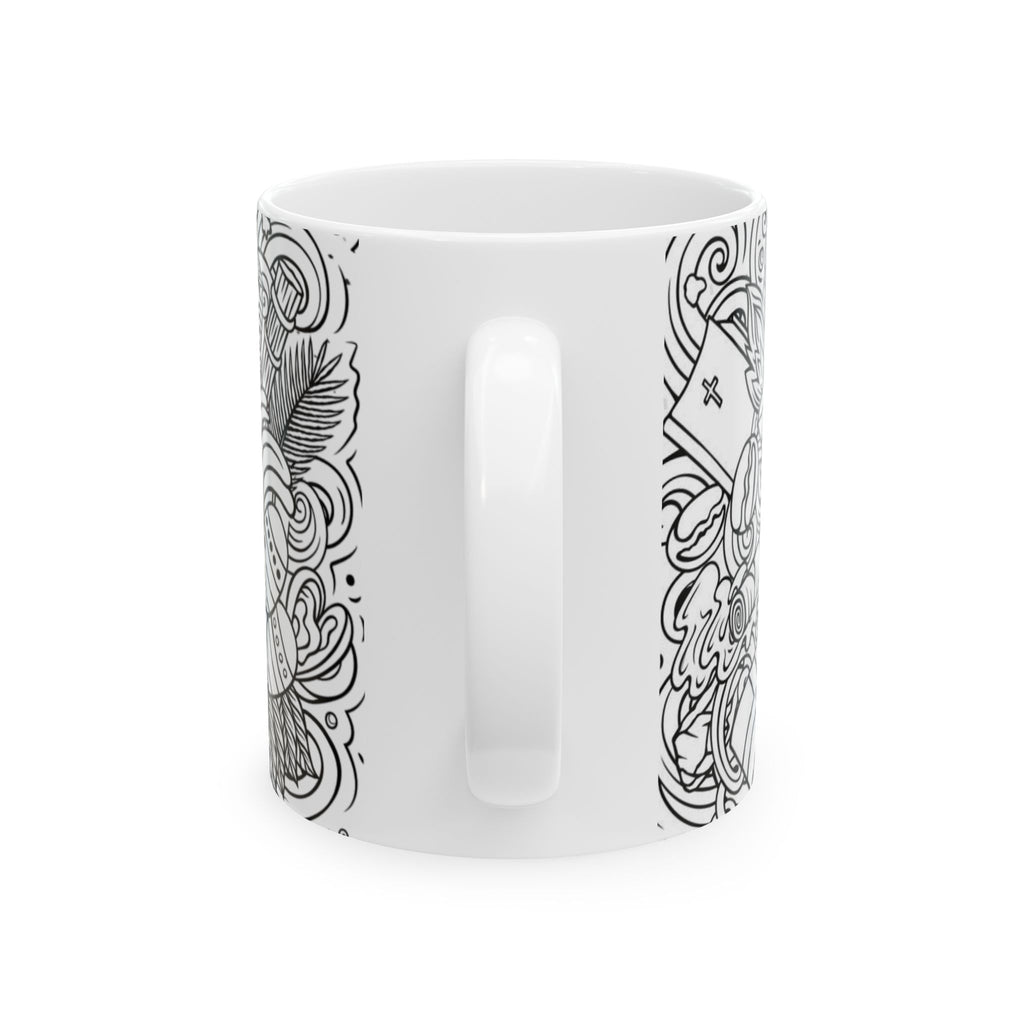 Dominican Republic Ceramic Mug, Bohemian Art Coffee Cup, Travel Souvenir, Gift for Her, Unique Kitchen Decor